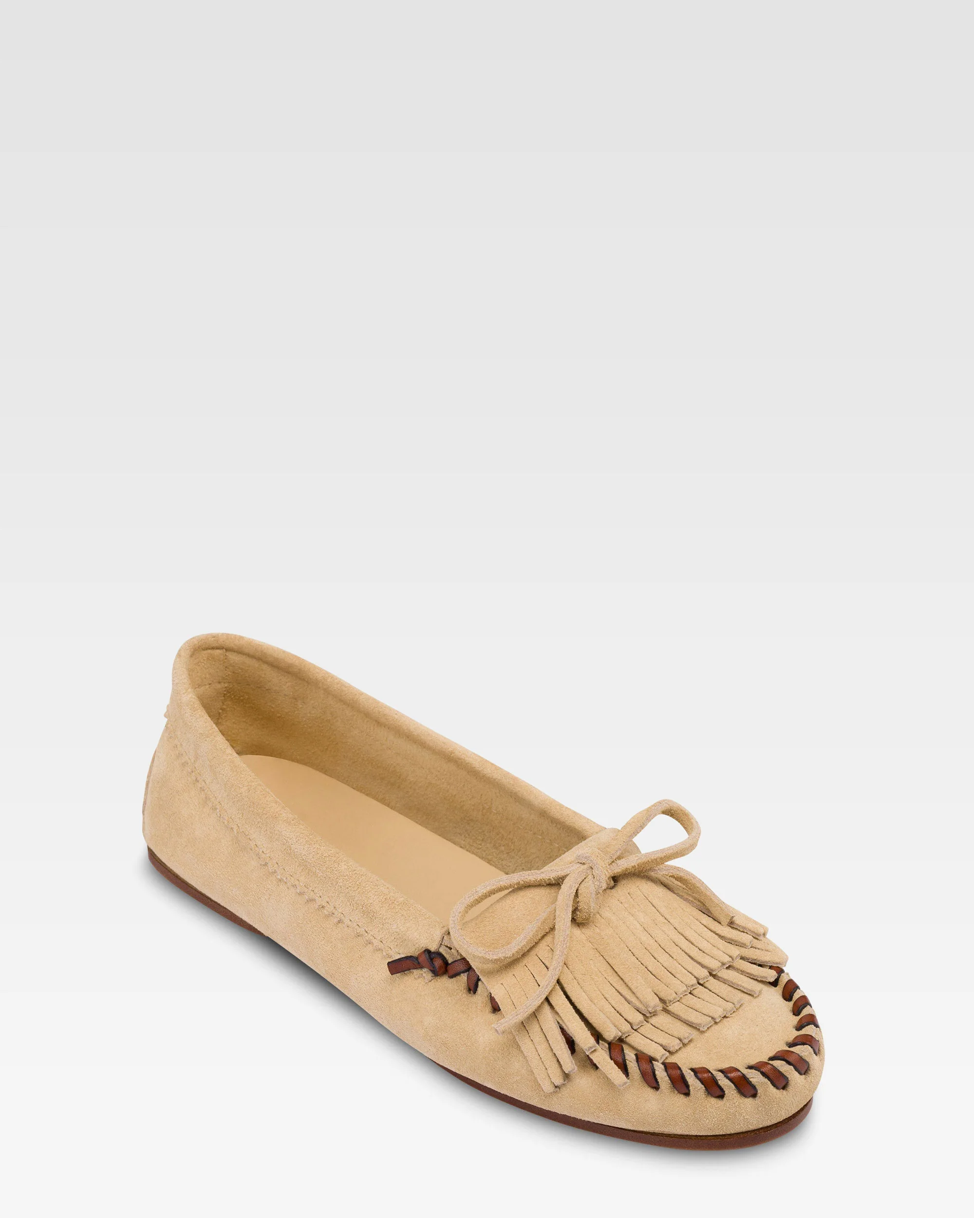 Loafers in ecru suede leather - Image 5