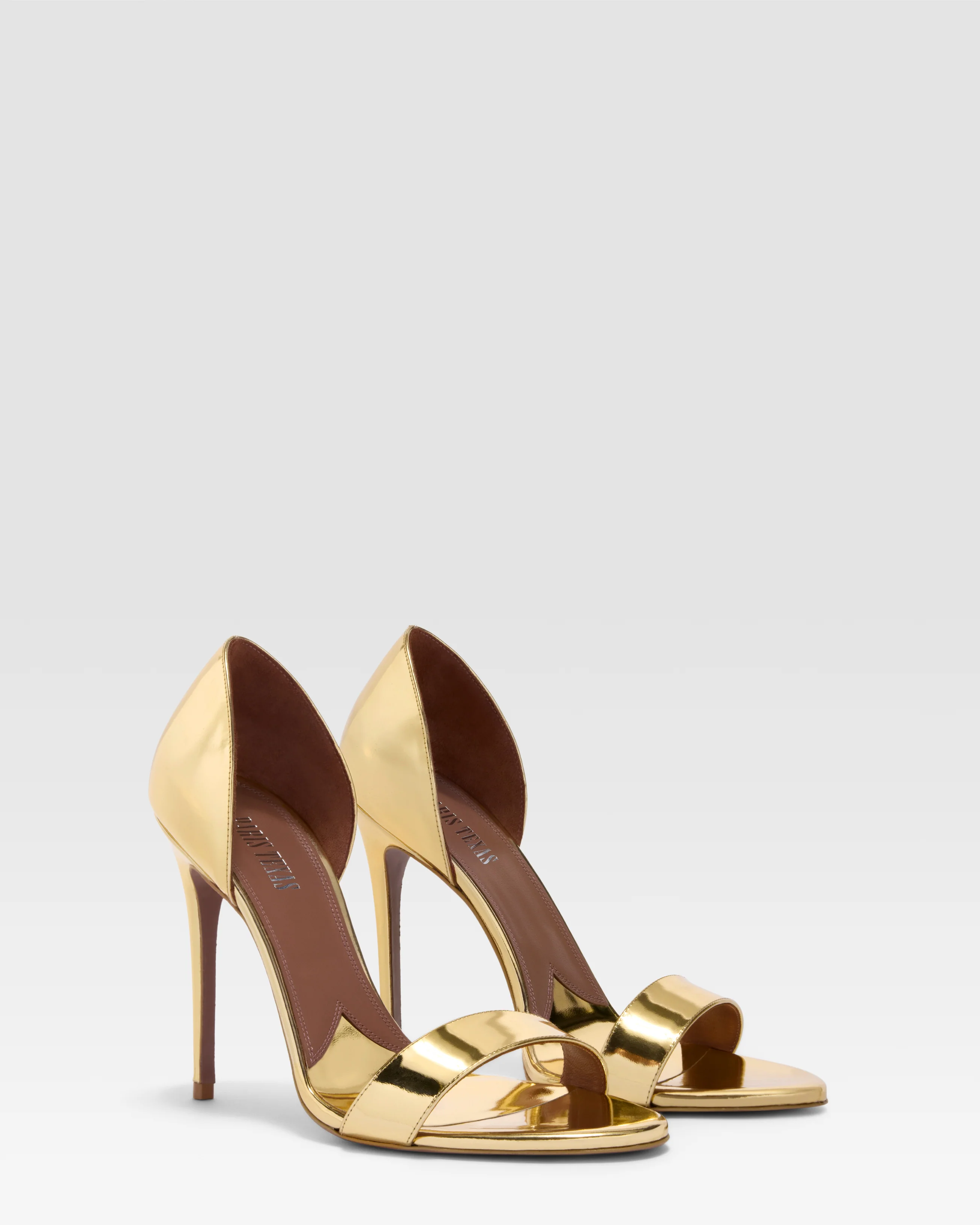 METALLIC LEATHER SANDAL WITH MIRROR EFFECT - Image 2