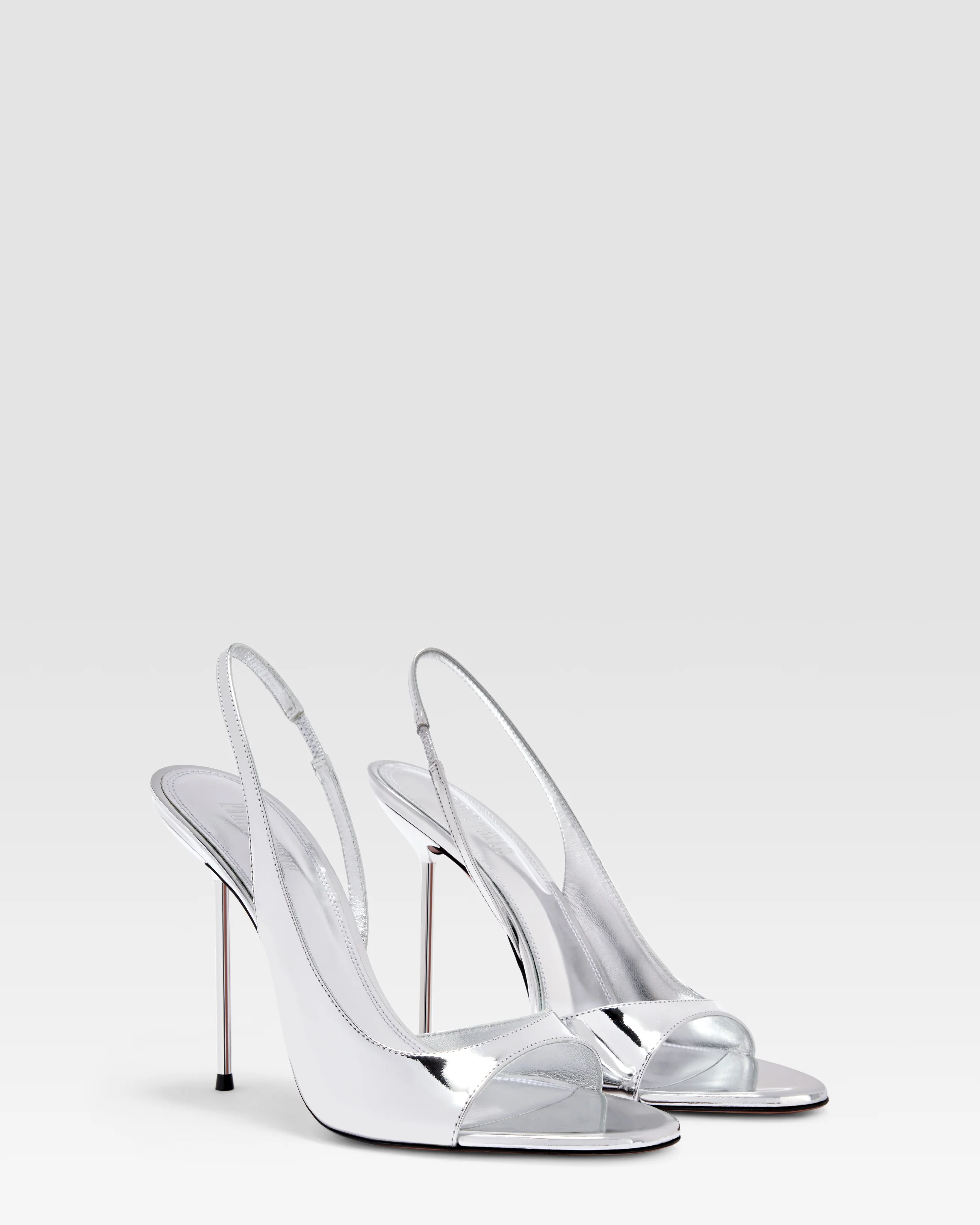 METALLIC LEATHER SANDAL WITH MIRROR EFFECT - Image 2