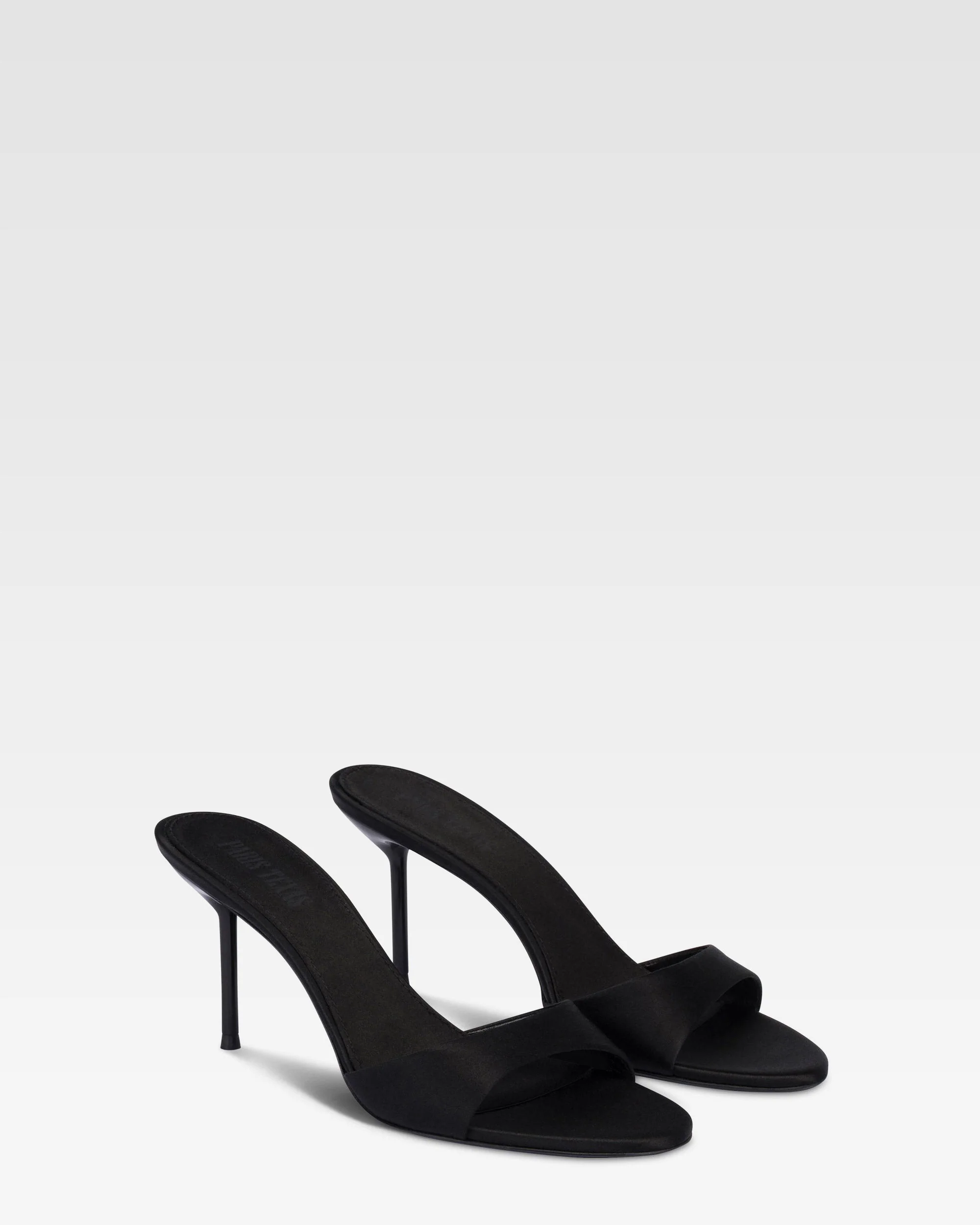 Mules in black satin. - Image 2