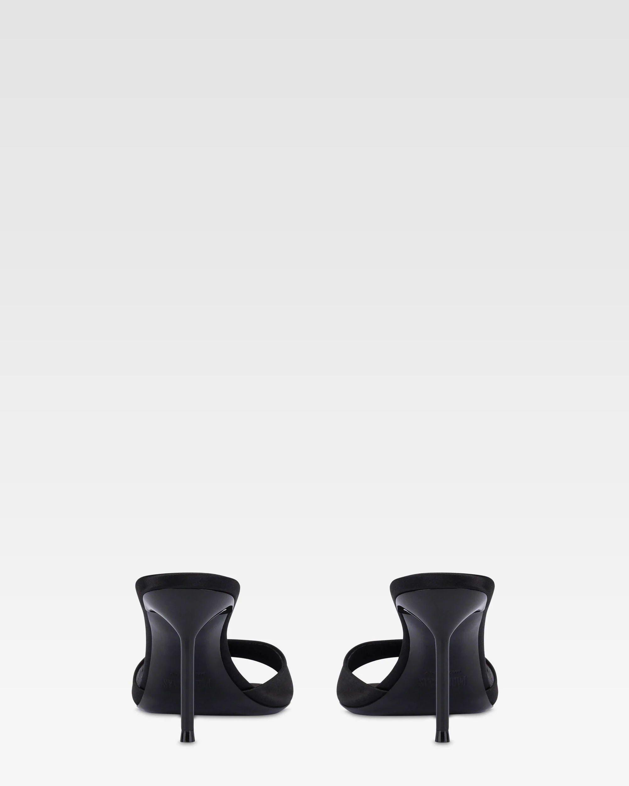 Mules in black satin. - Image 4