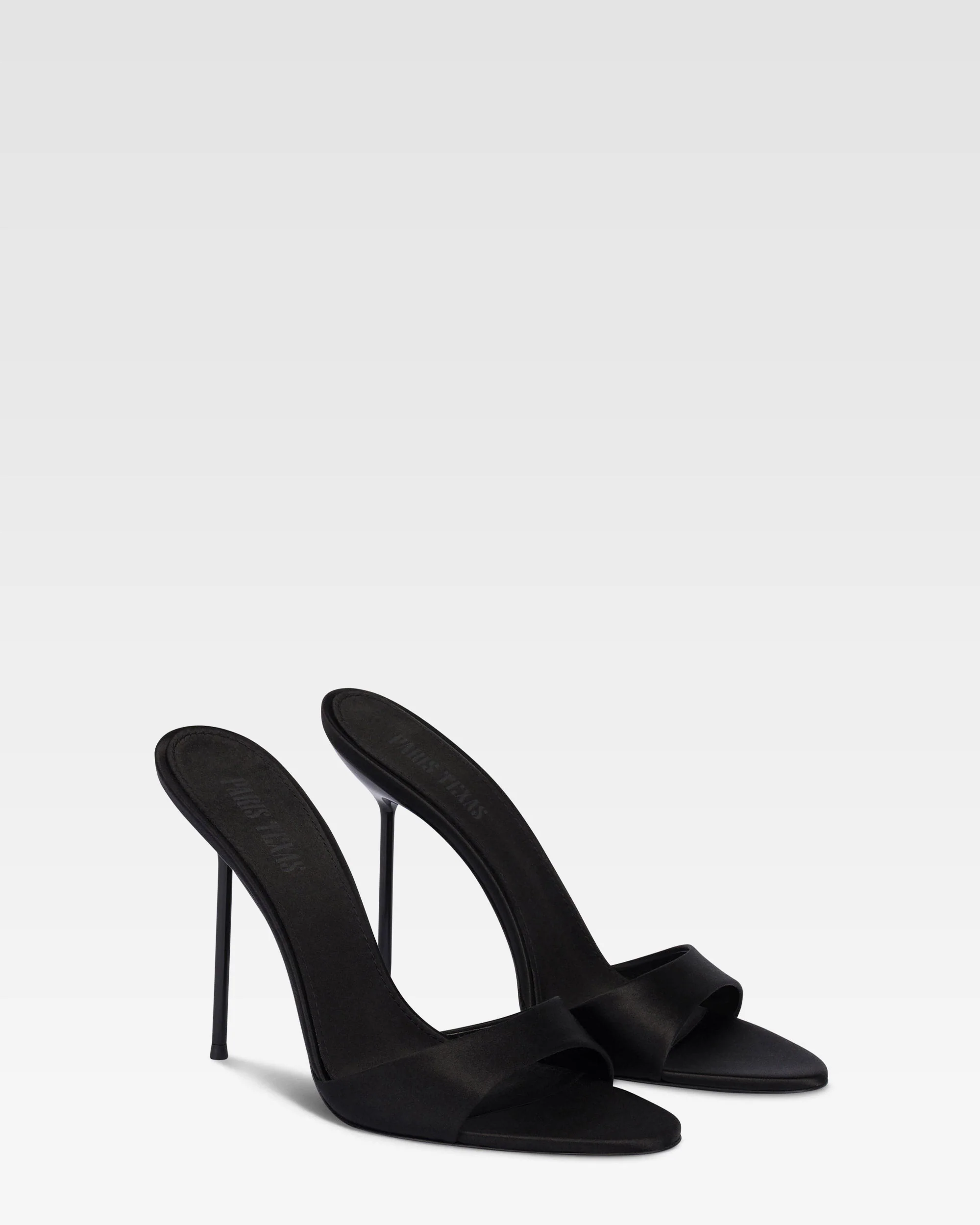 Mules in black satin. - Image 2
