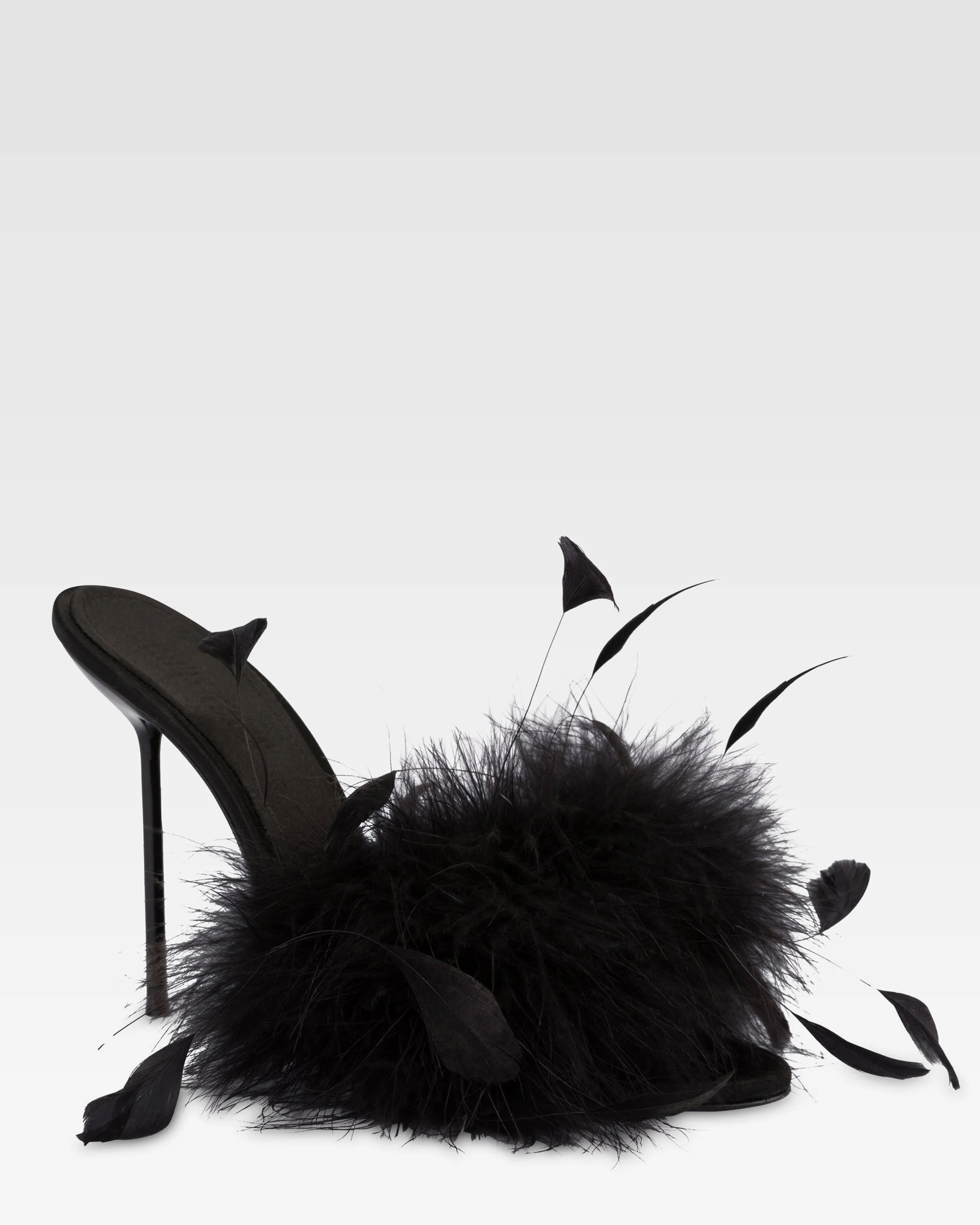 Mules in black satin - Image 5
