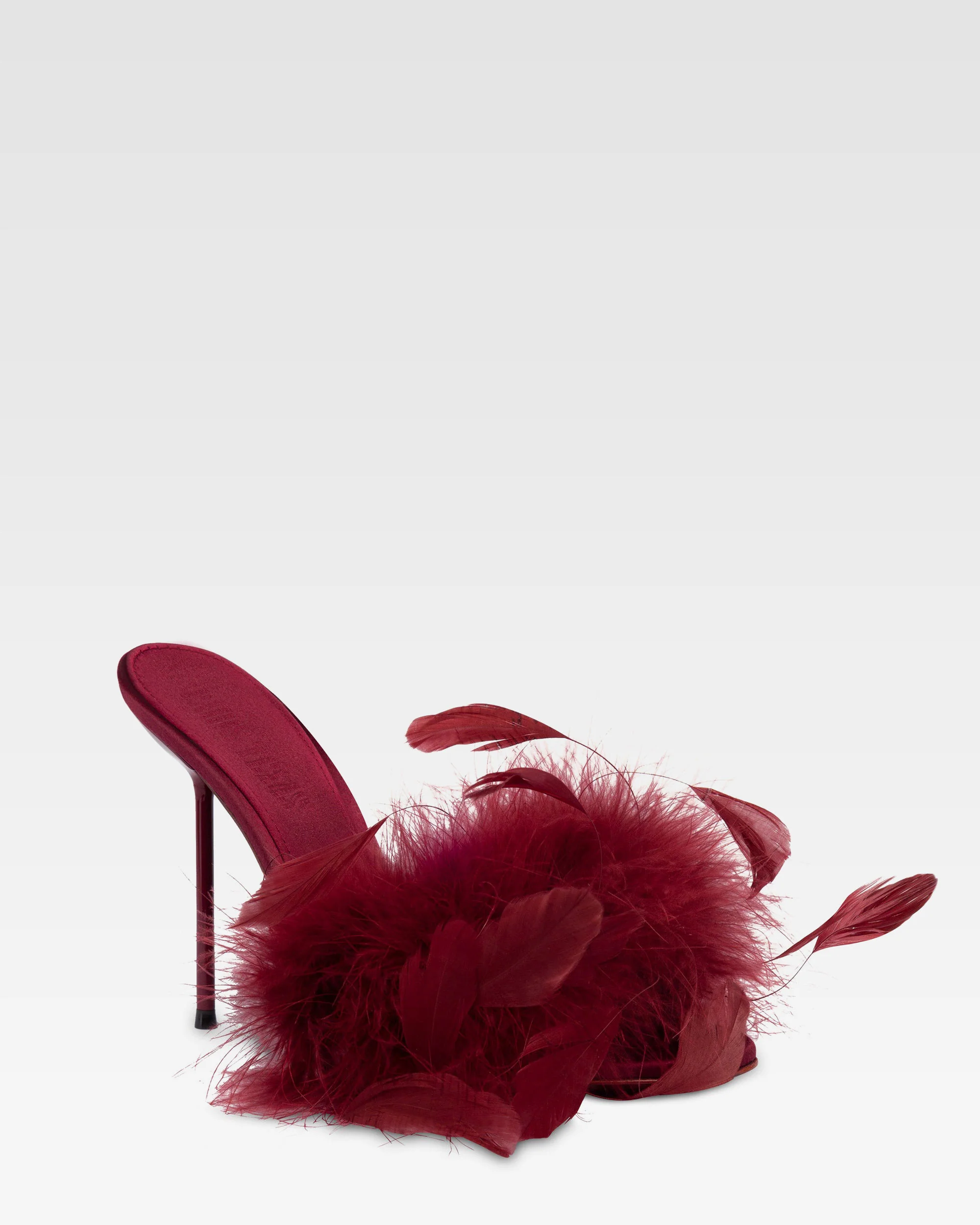 Mules in burgundy satin - Image 5