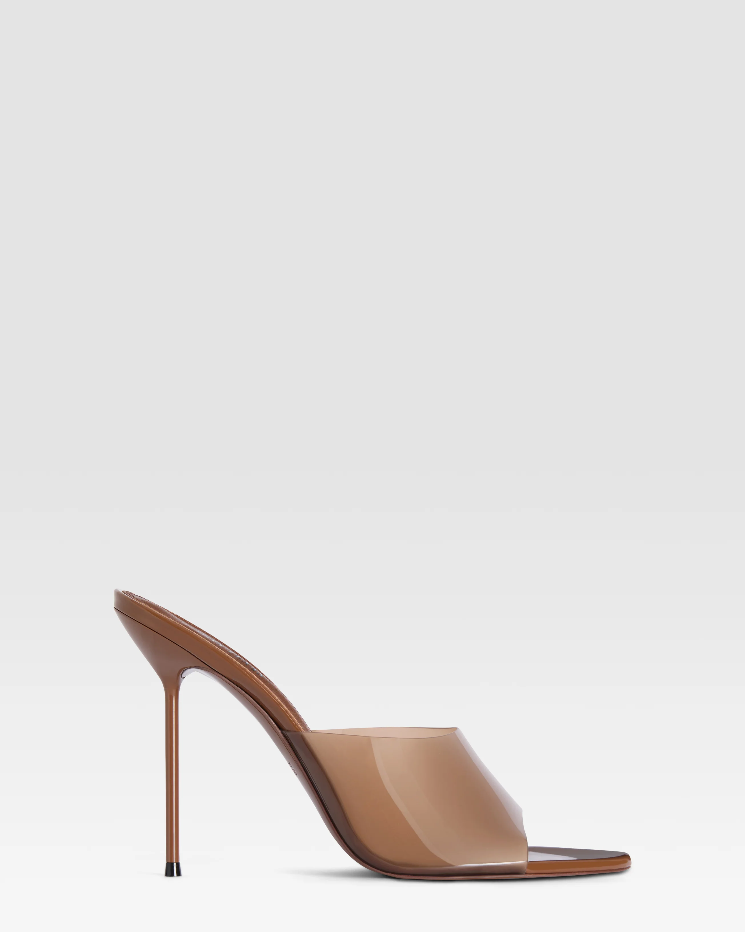 Patent leather and PVC mule