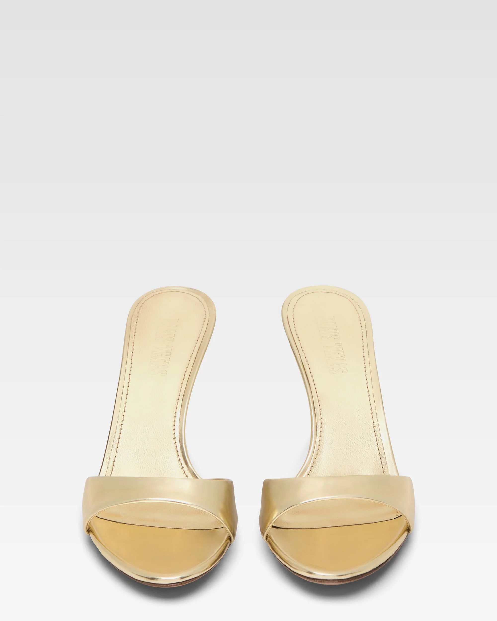 Mules in gold mirror leather - Image 3