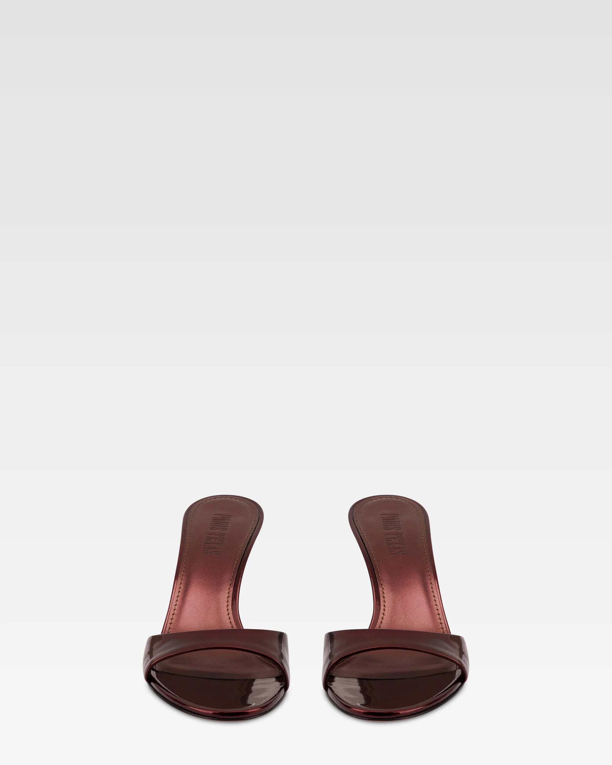 Mules in maroon mirror-effect leather - Image 3