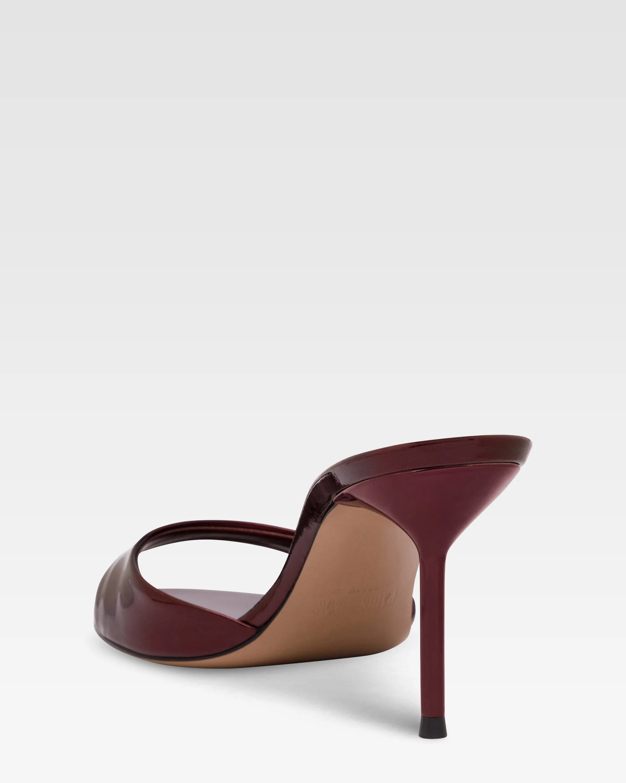 Mules in maroon mirror-effect leather - Image 5