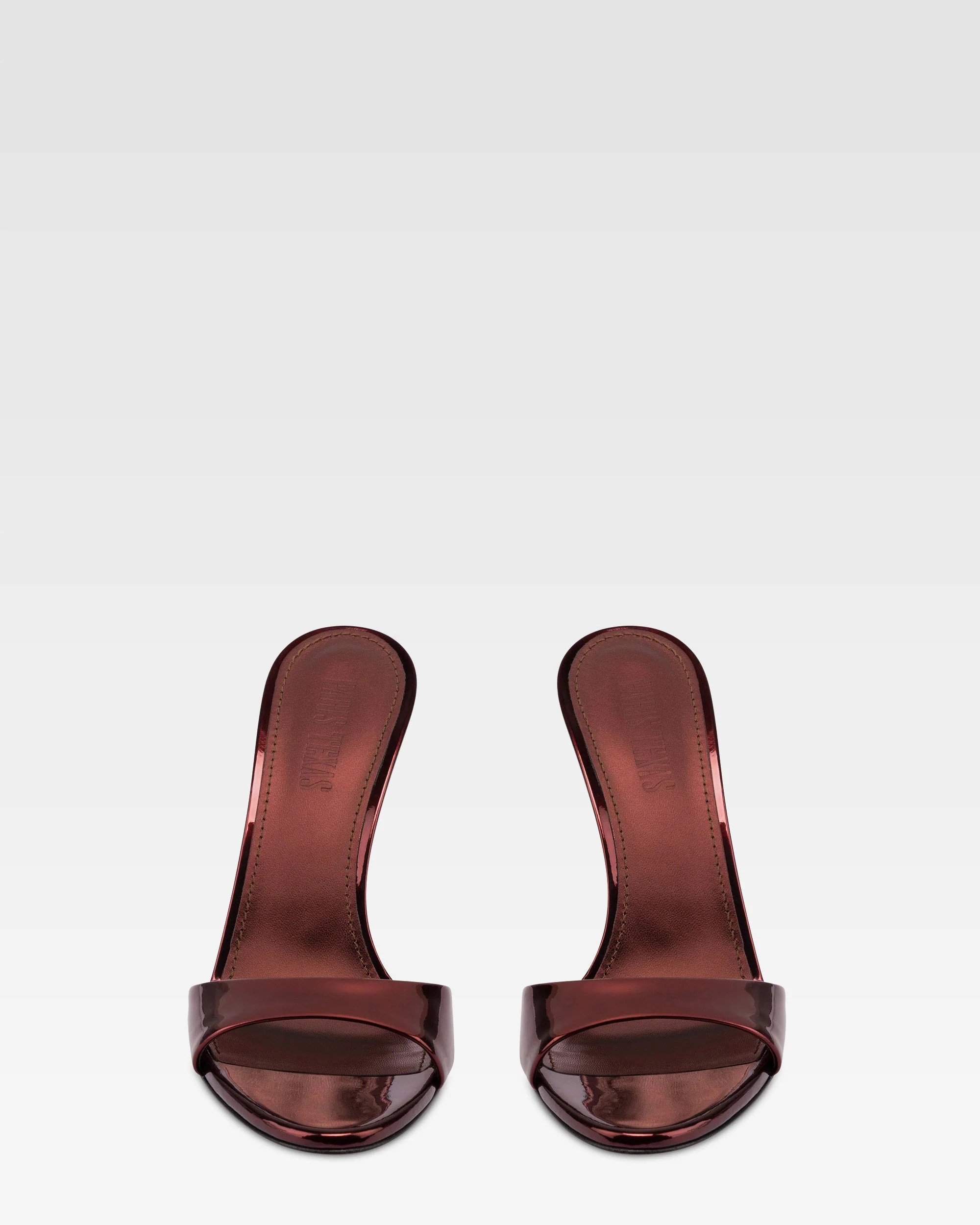 Mules in maroon mirror-effect leather - Image 3