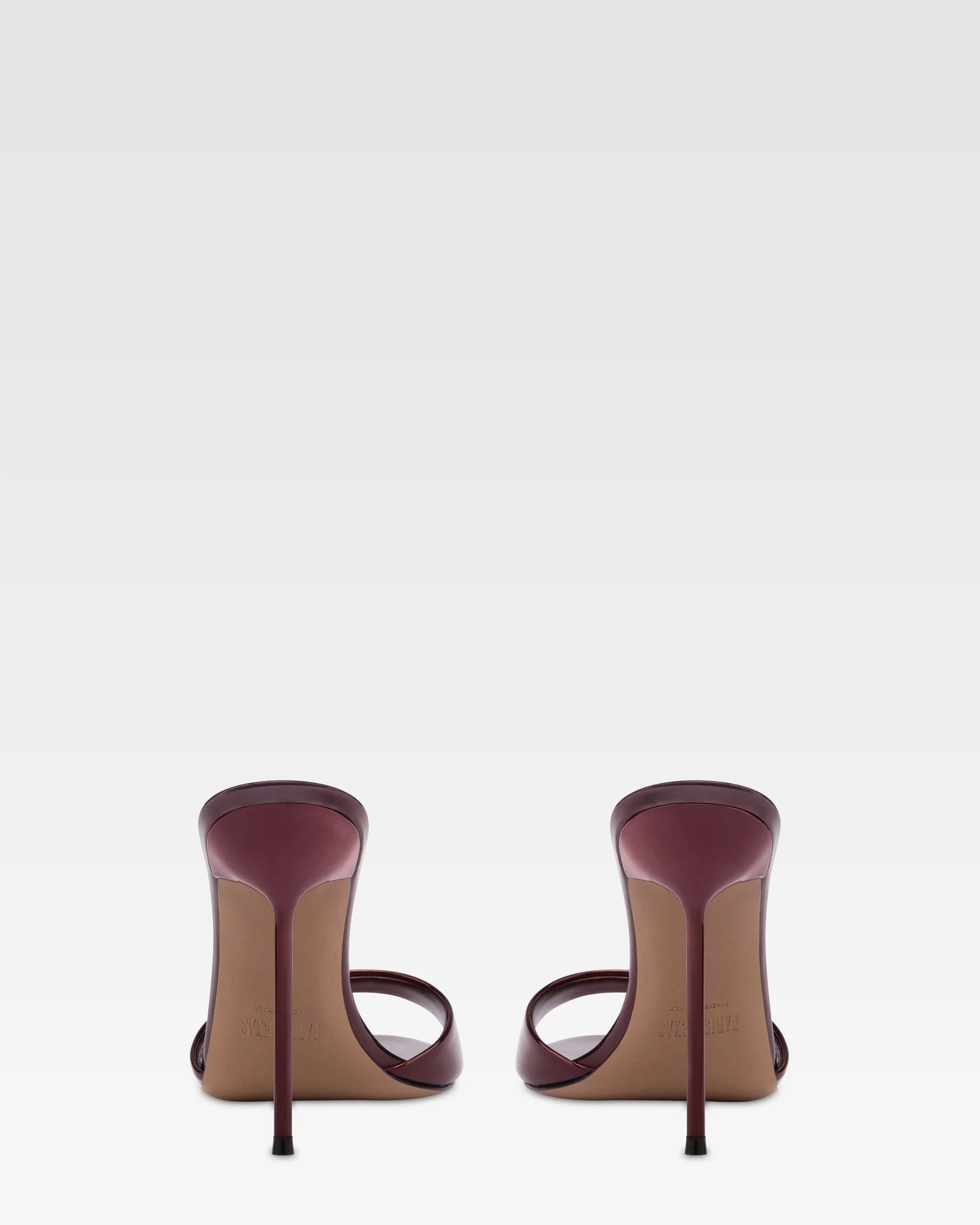 Mules in maroon mirror-effect leather - Image 4