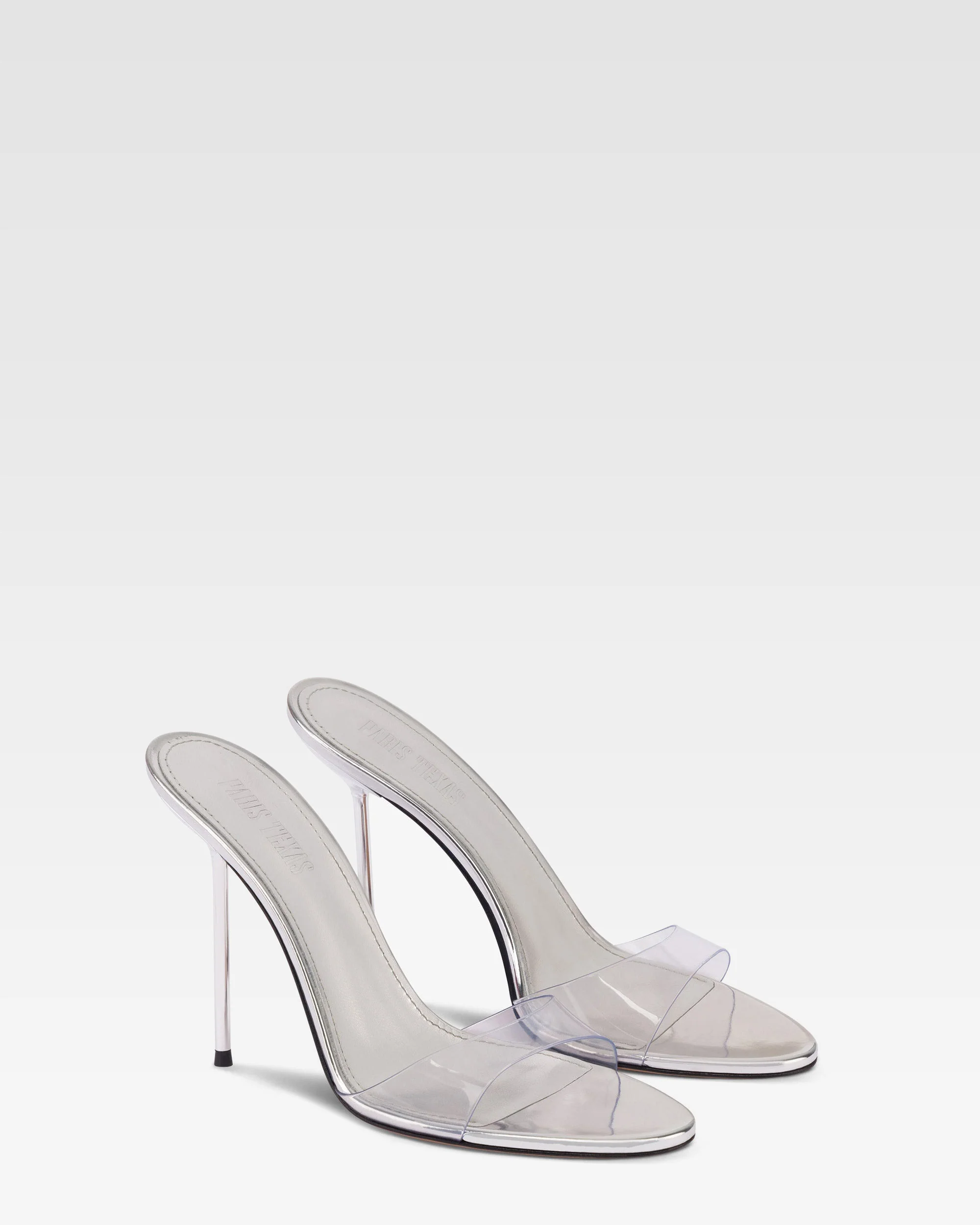 Mules in pvc-mirror leather silver - Image 2