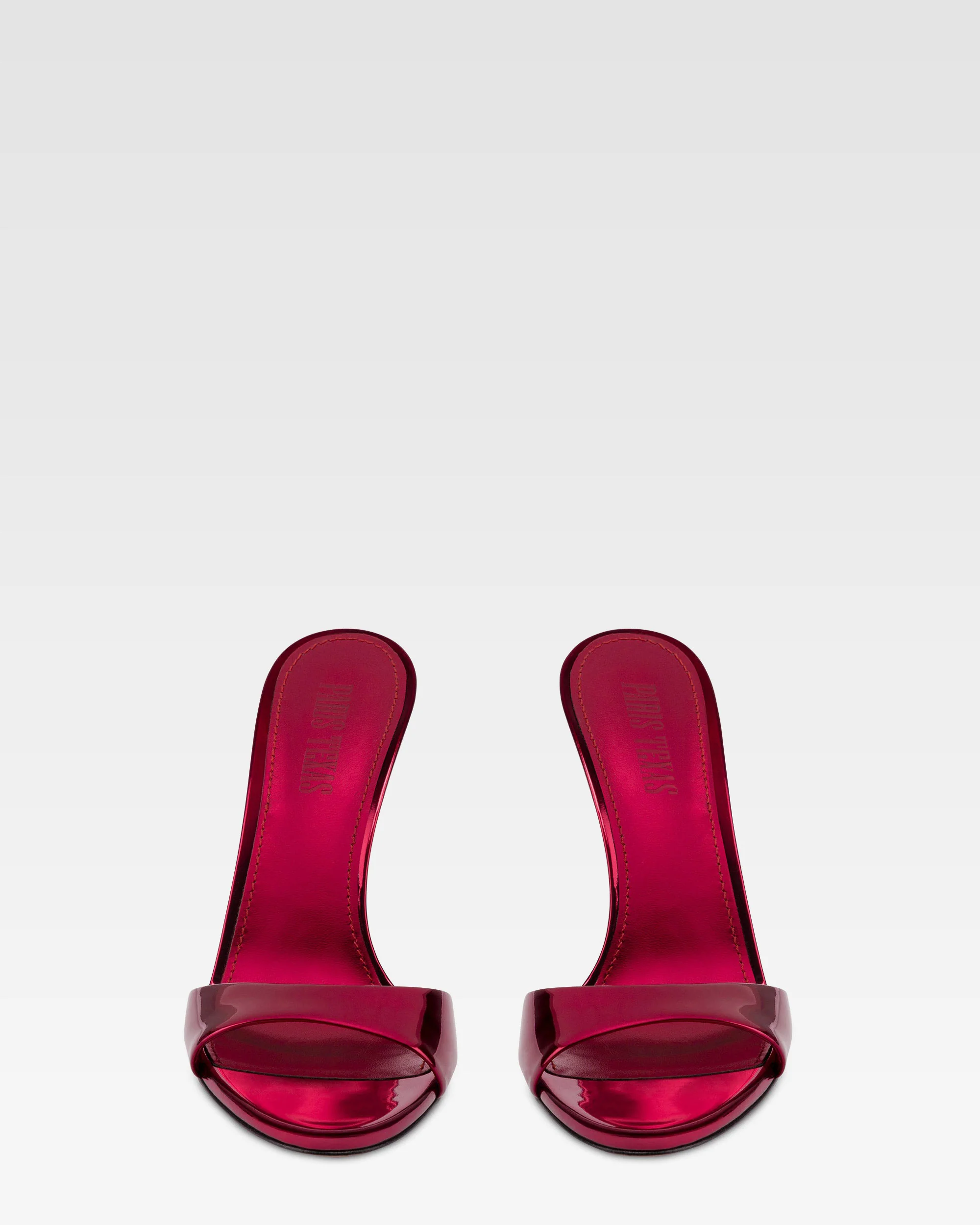 Mules in red mirror-effect leather - Image 3
