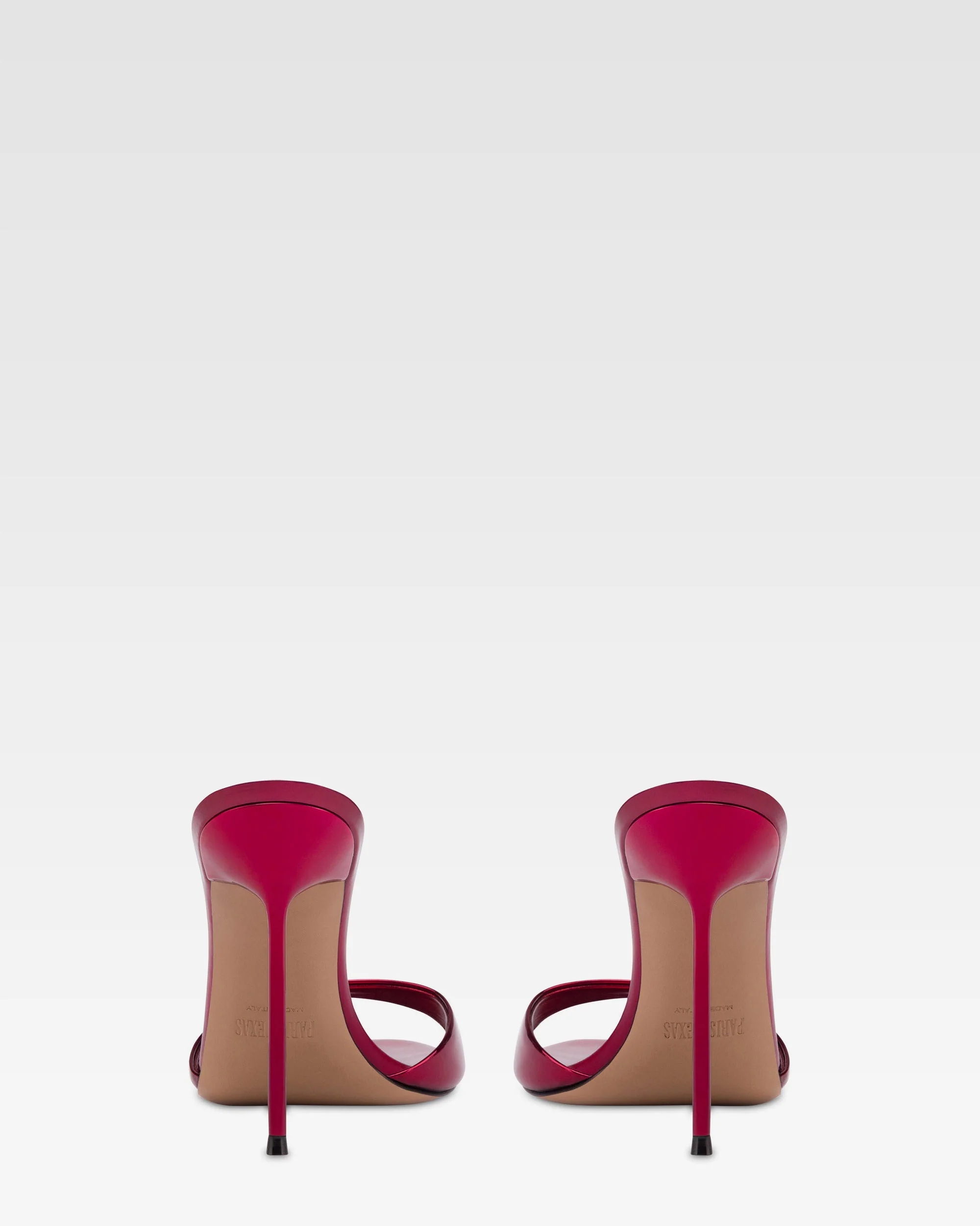 Mules in red mirror-effect leather - Image 4