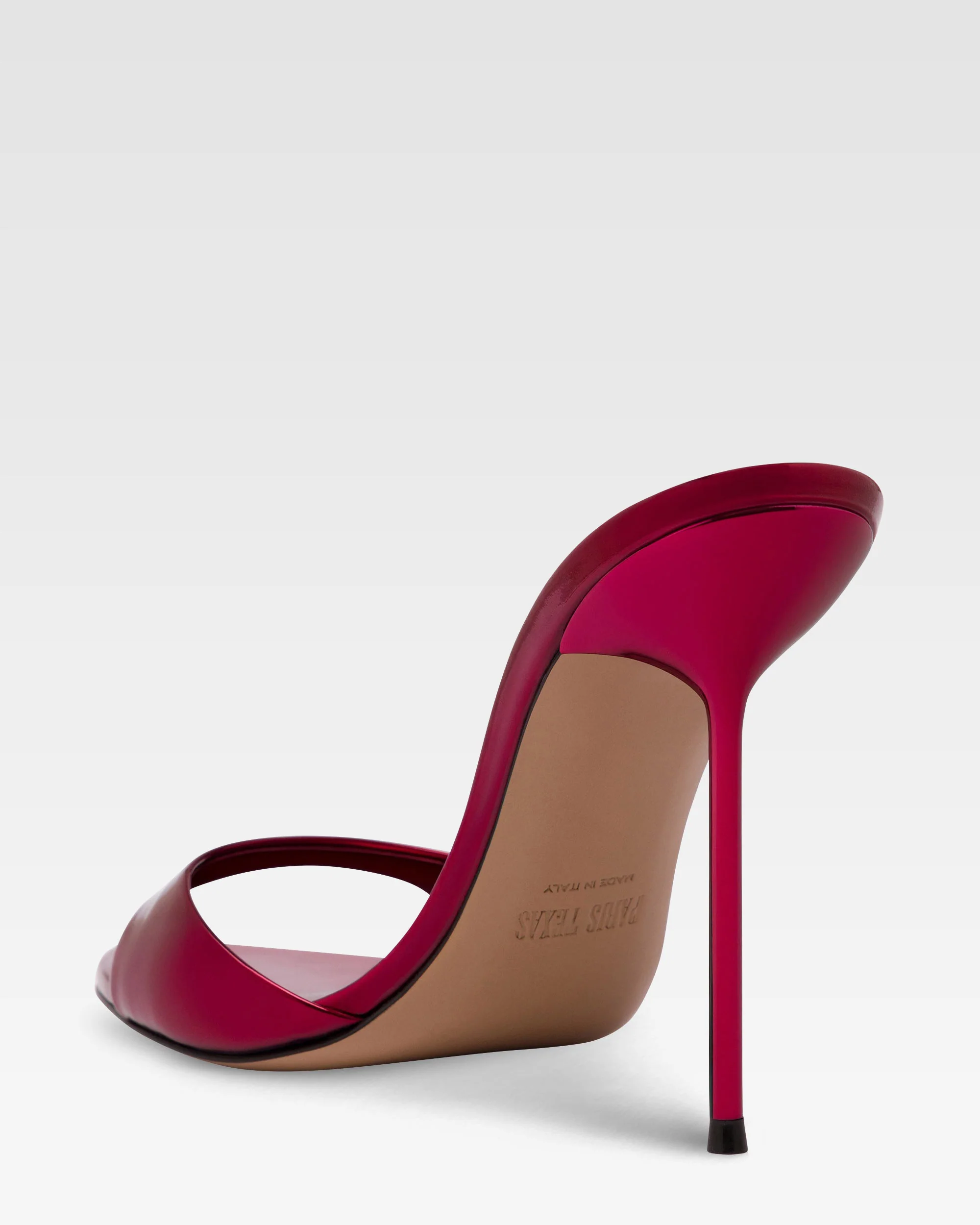 Mules in red mirror-effect leather - Image 5