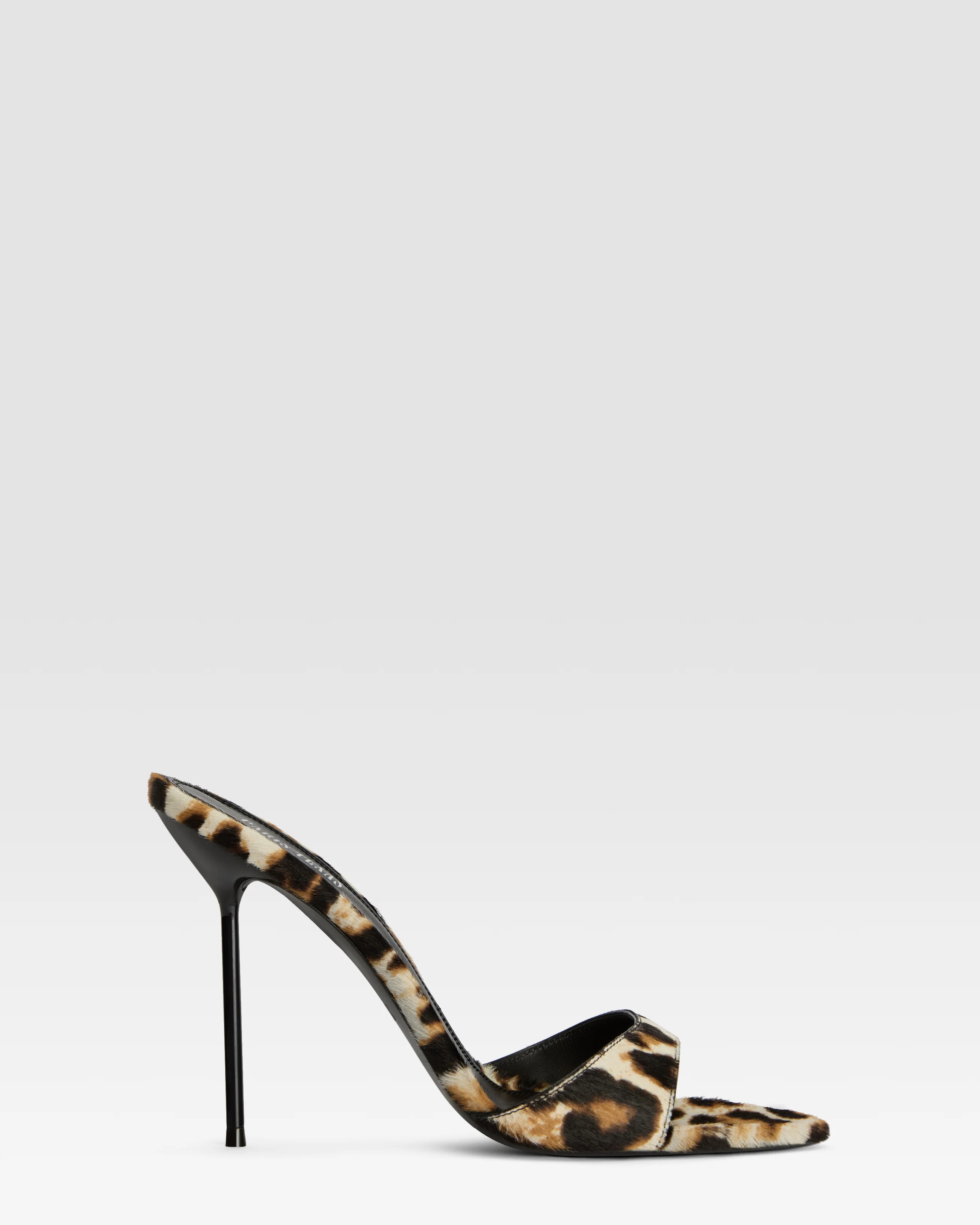 Leopard-print haircalf mule