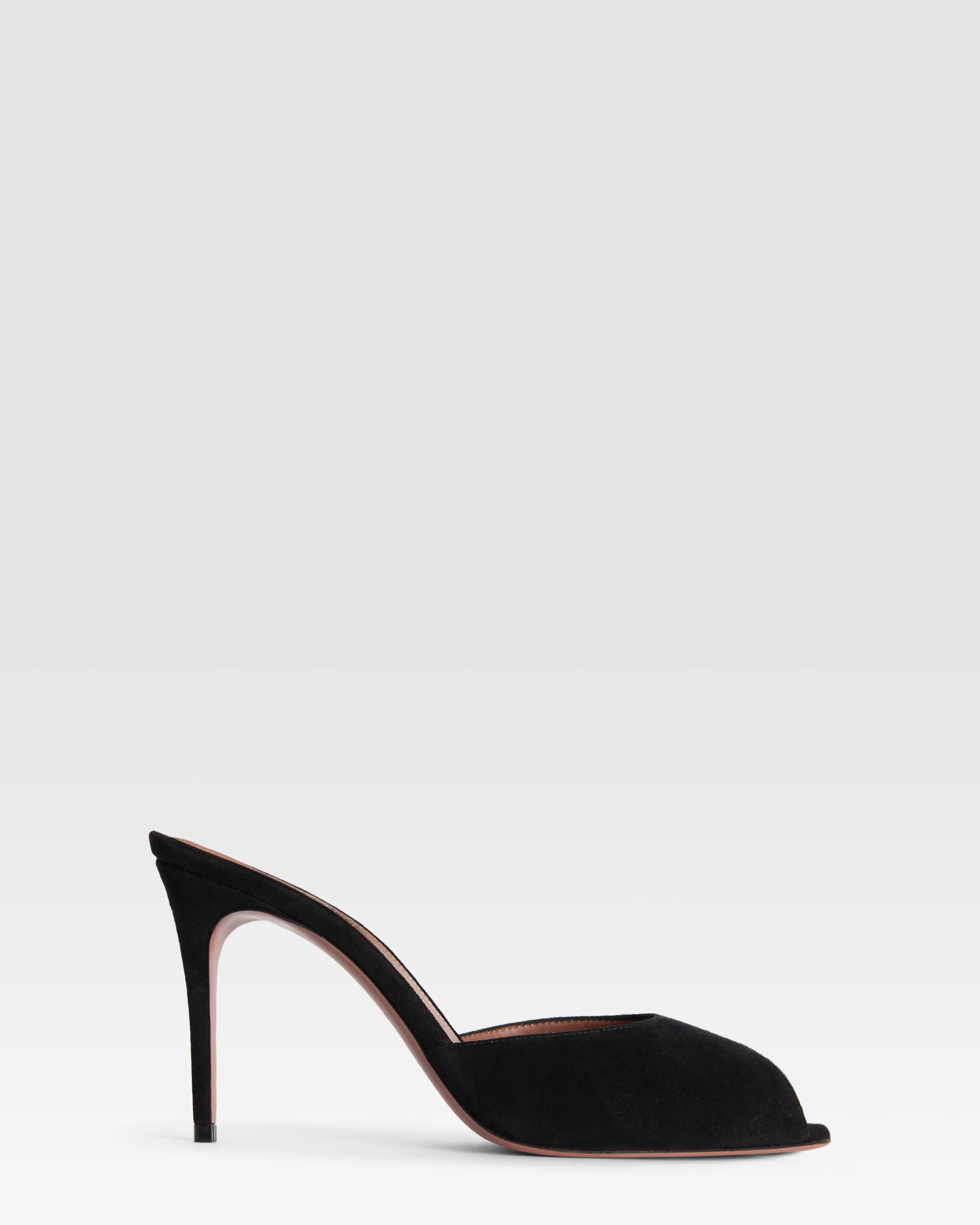 Suede open-toe mule