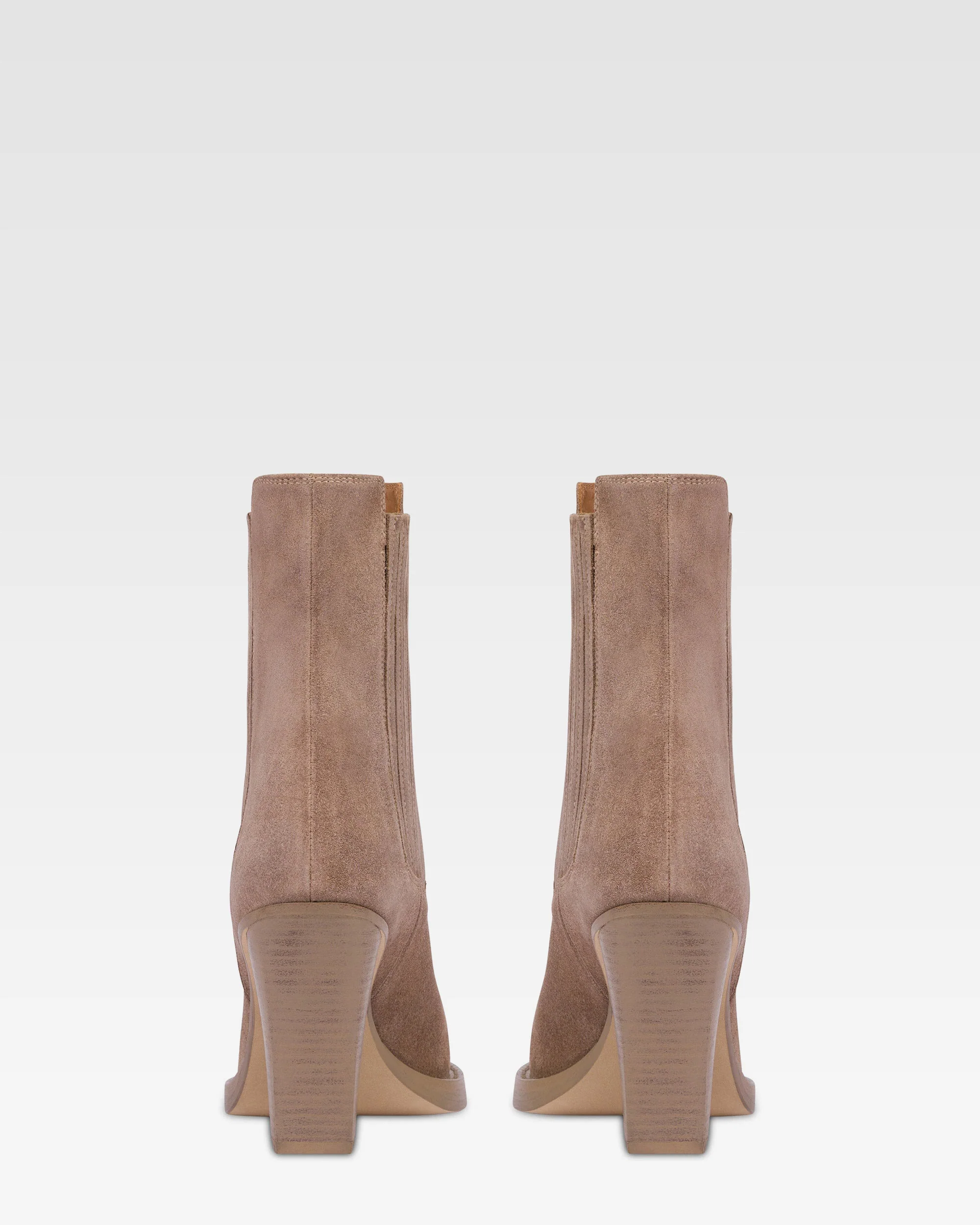 Pointed ankle boots in smooth koala suede leather - Image 4