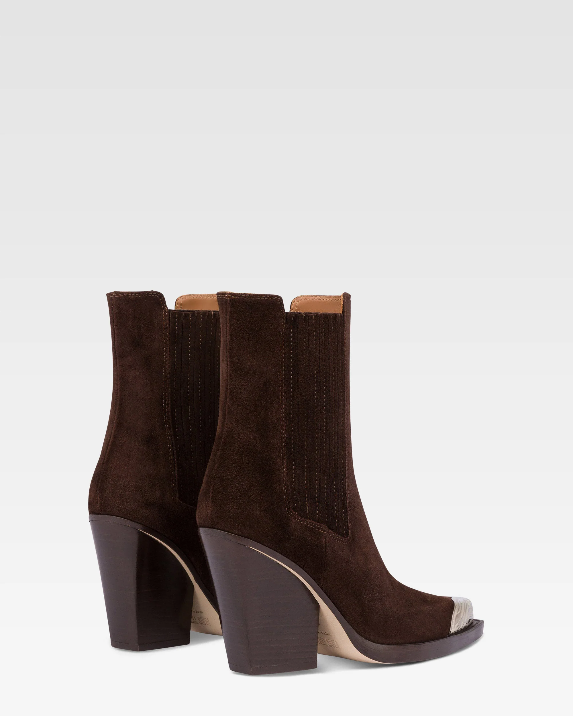 Pointed ankle boots in smooth pepper suede leather - Image 3