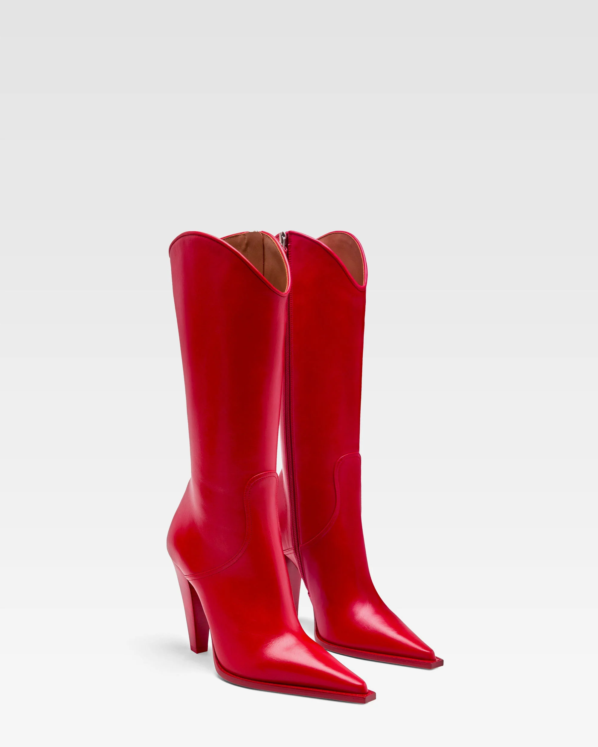 Red leather boot - Image 2