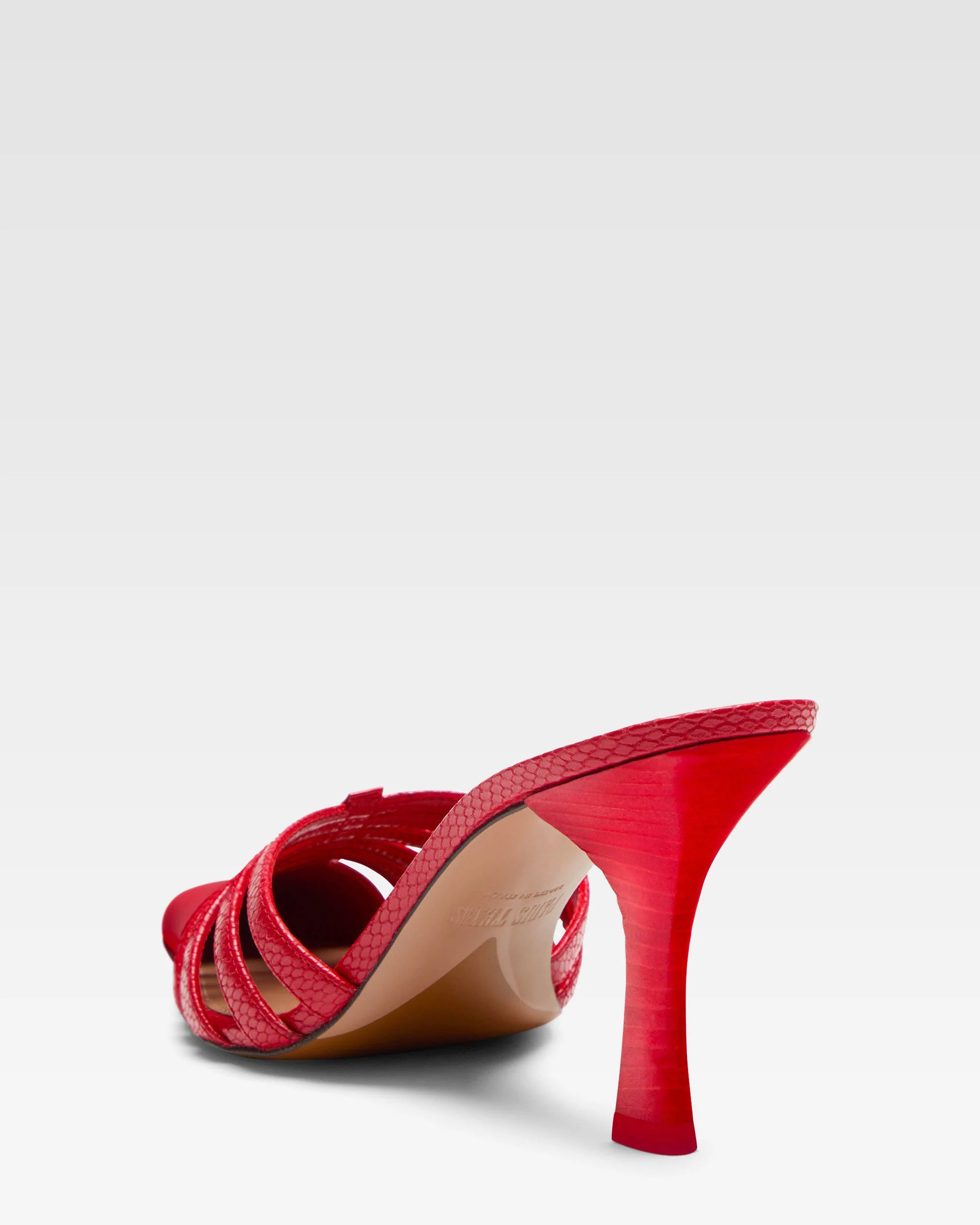 Red leather cut-out mule - Image 5