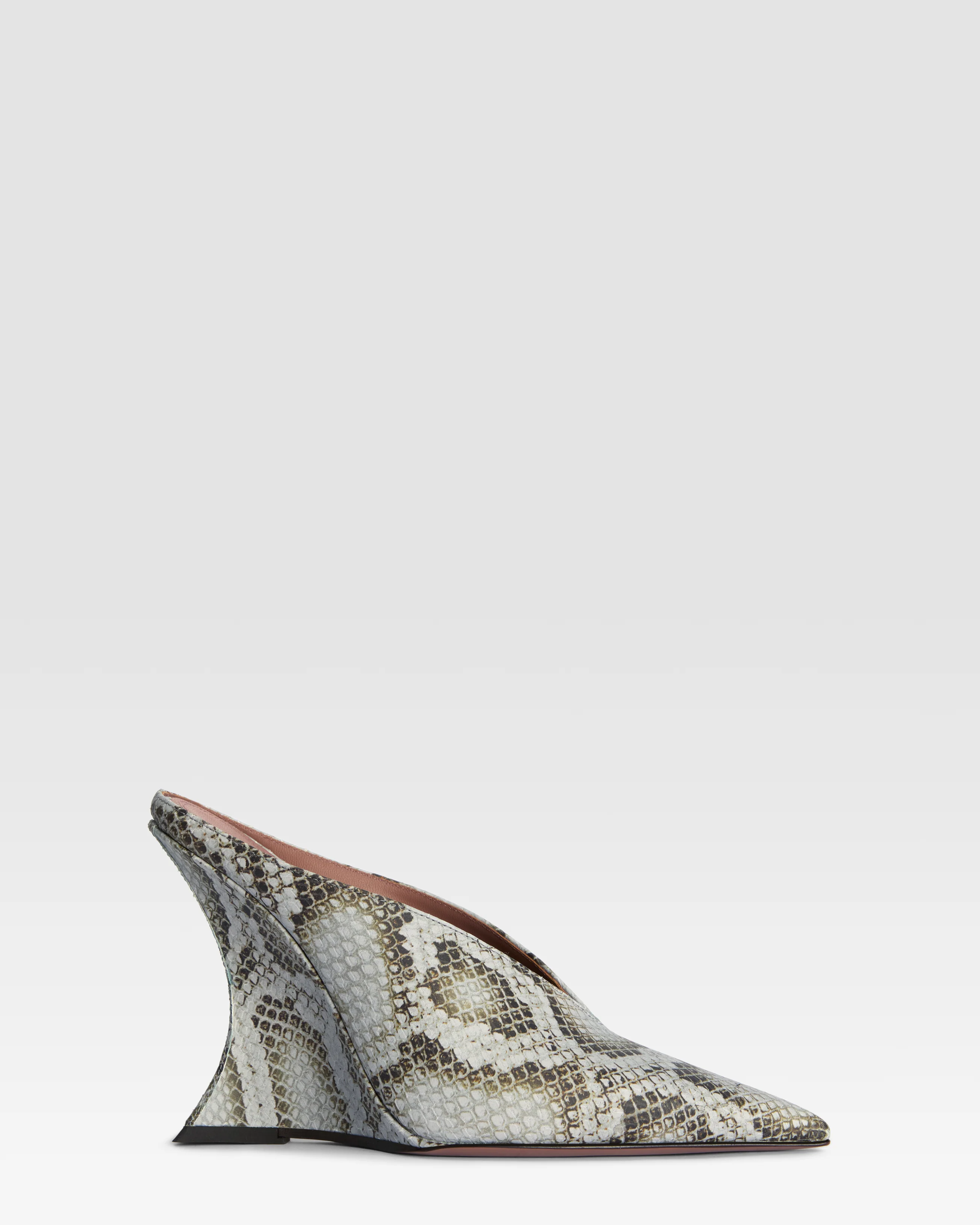 Python-print leather mule