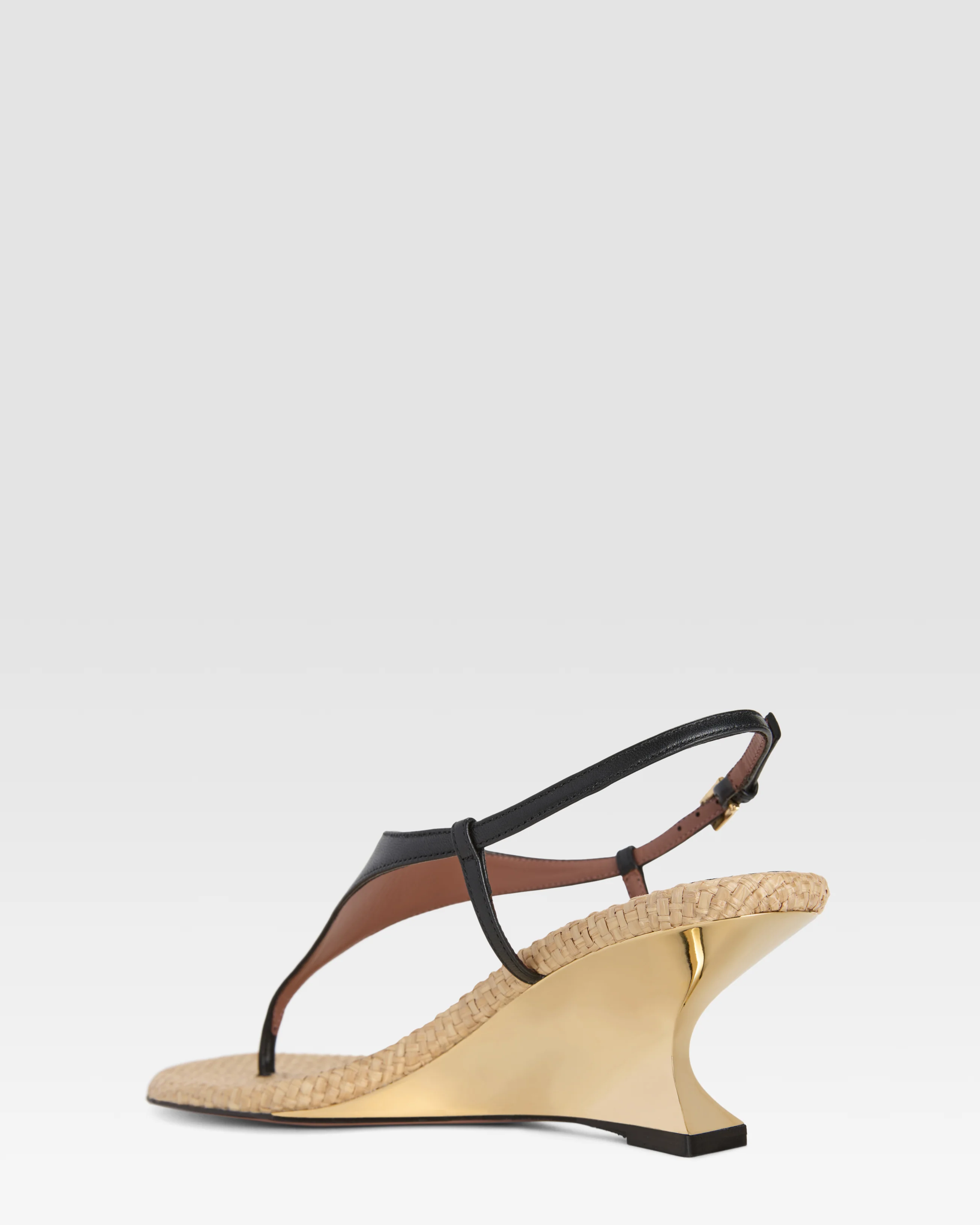 SANDAL IN NAPPA LEATHER AND RAFFIA - Image 4