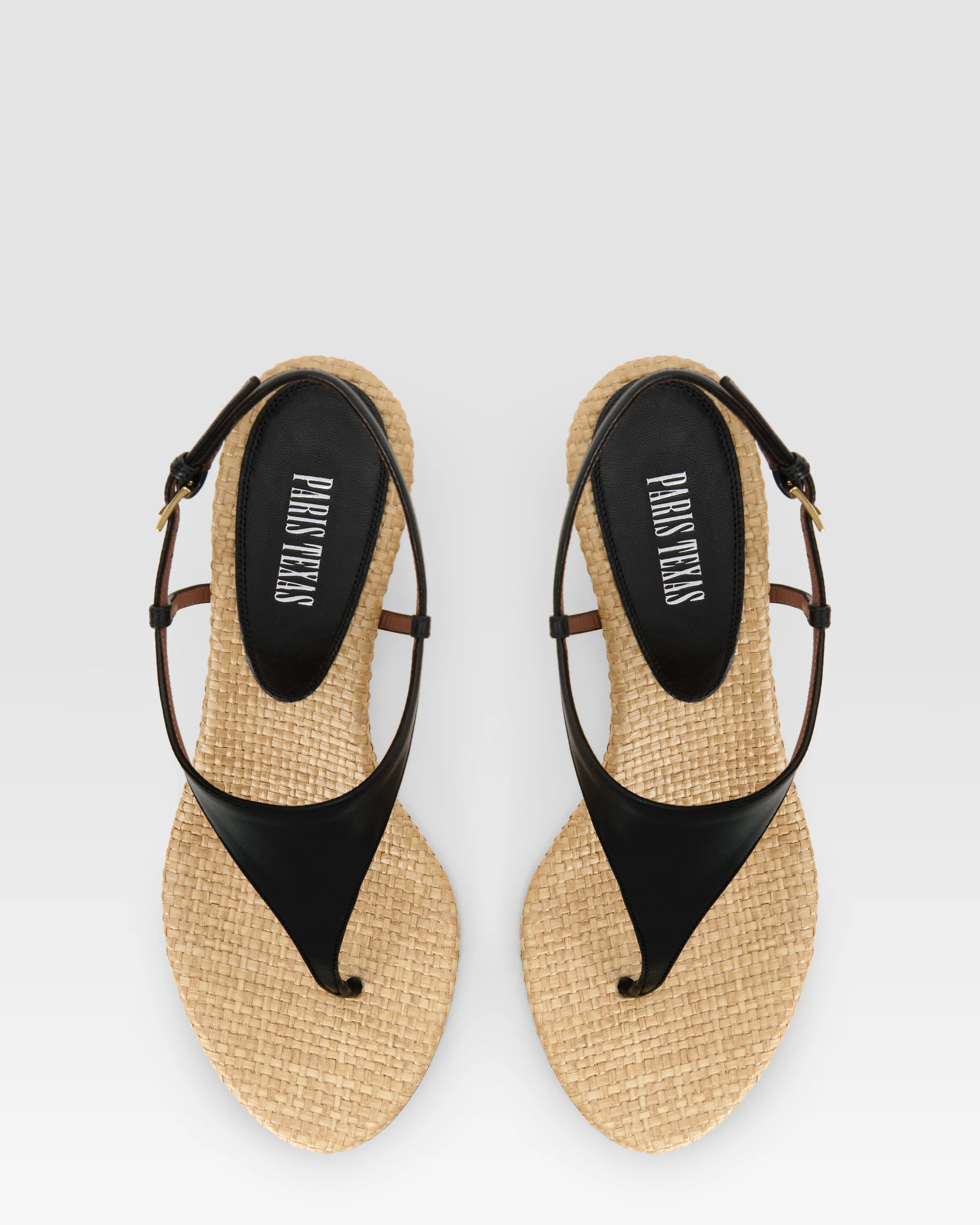 SANDAL IN NAPPA LEATHER AND RAFFIA - Image 5