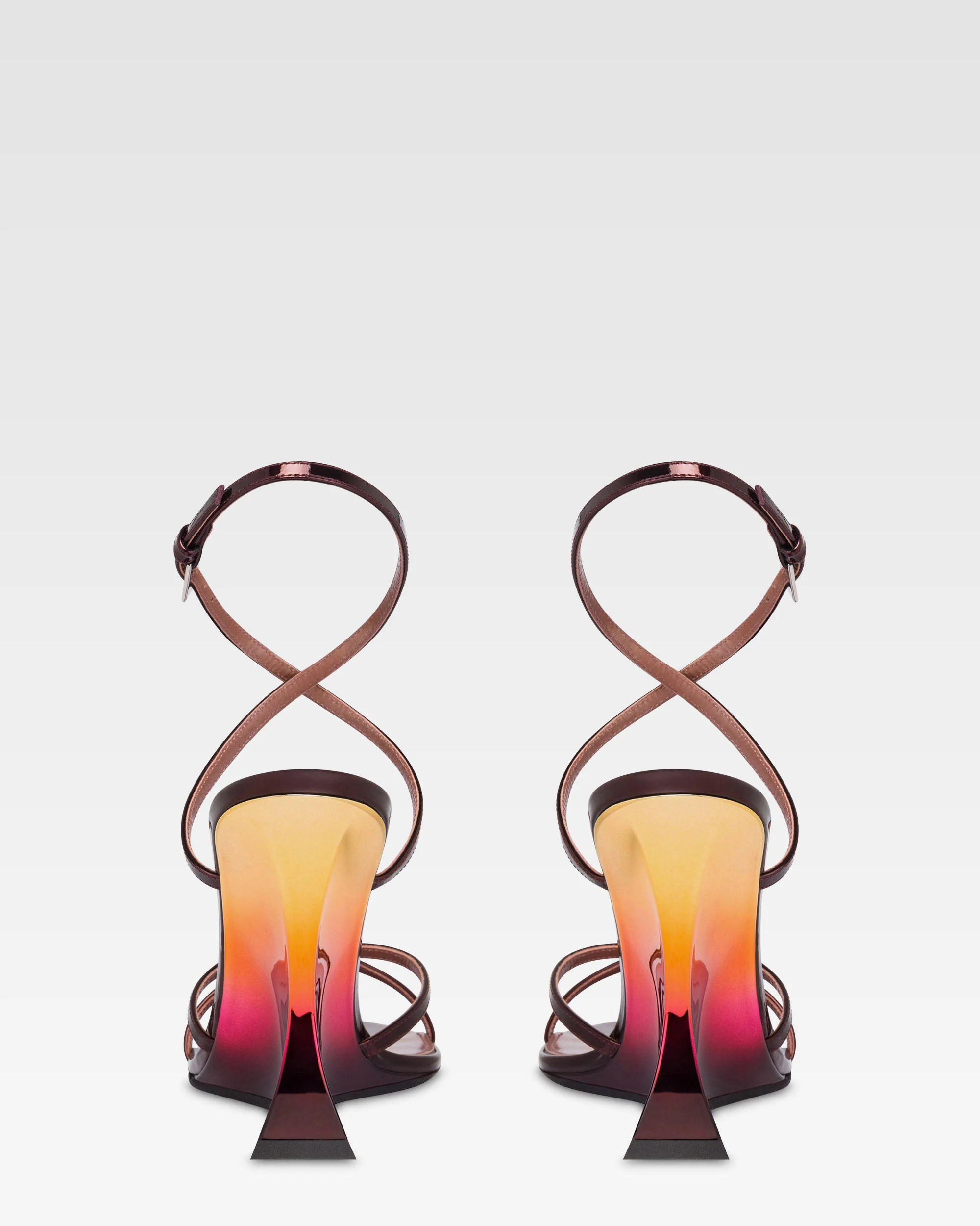Sandals in wine sunset mirror-effect leather - Image 4