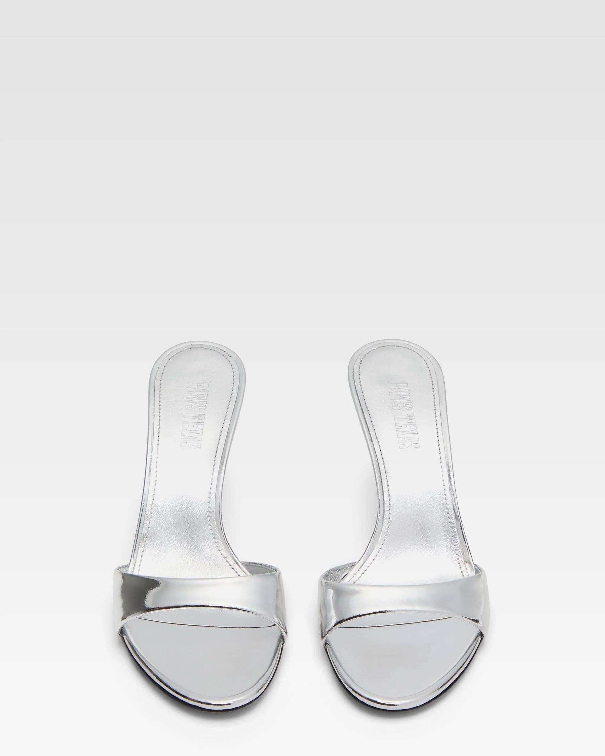 Silver mirrored leather mule - Image 3