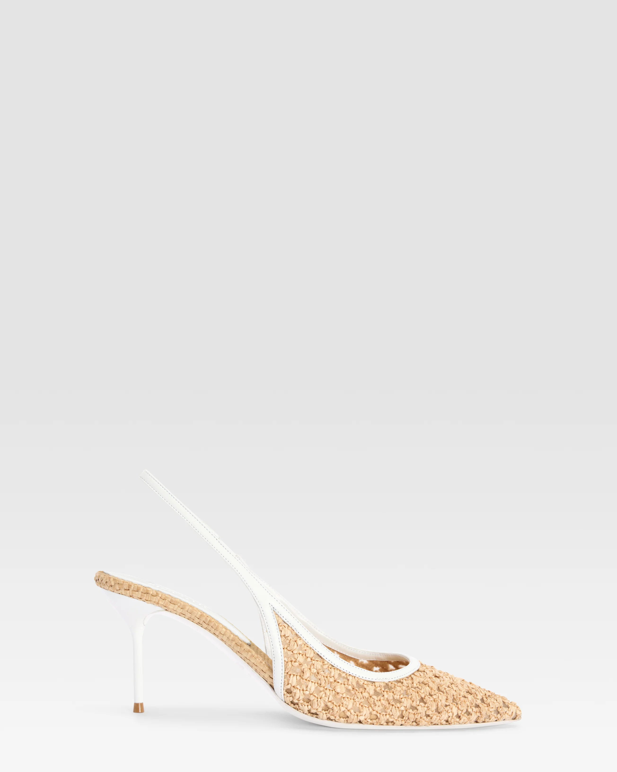 SLINGBACK IN WOVEN RAFFIA