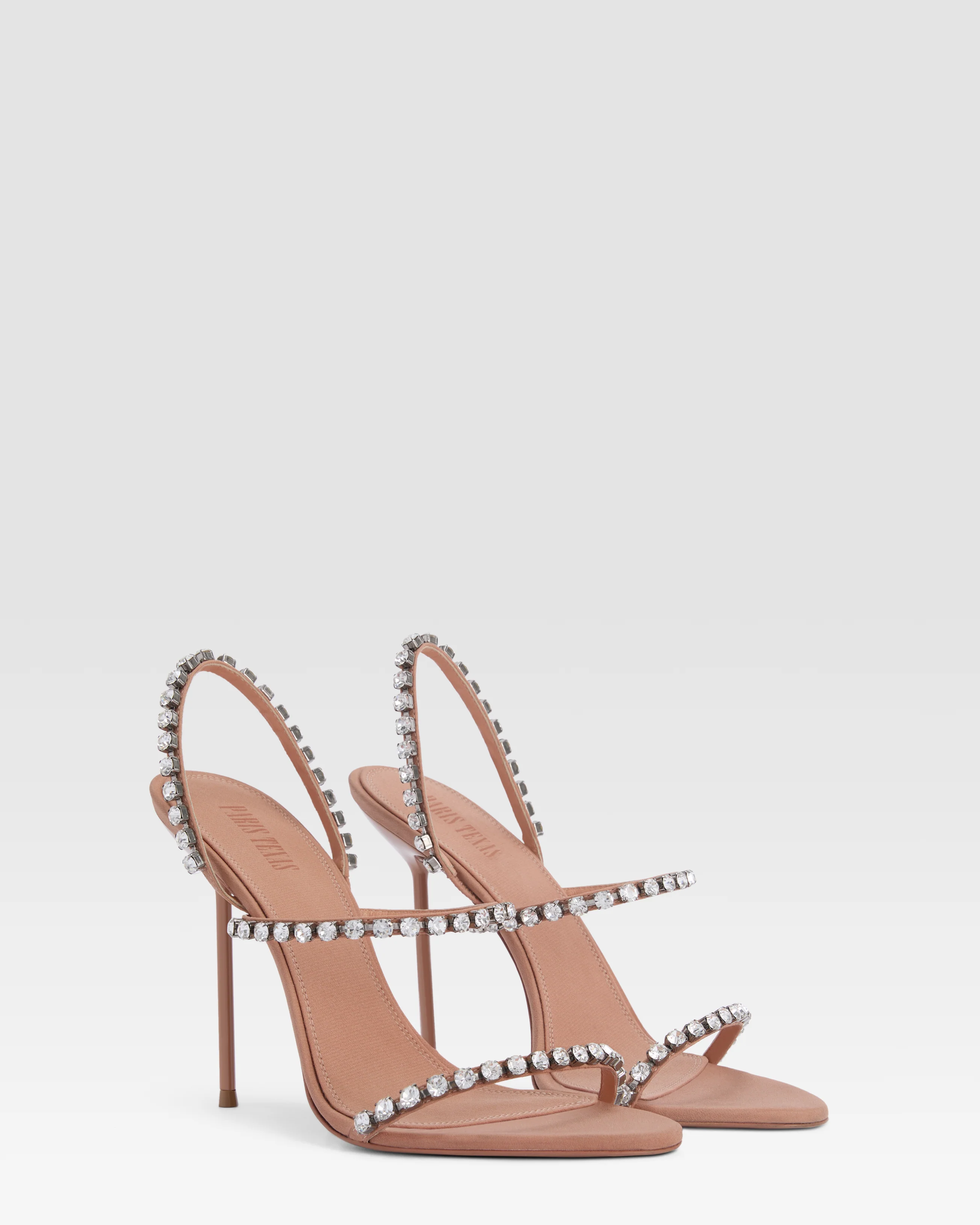 Crepe satin slingback sandal with embroidered studs - Image 2
