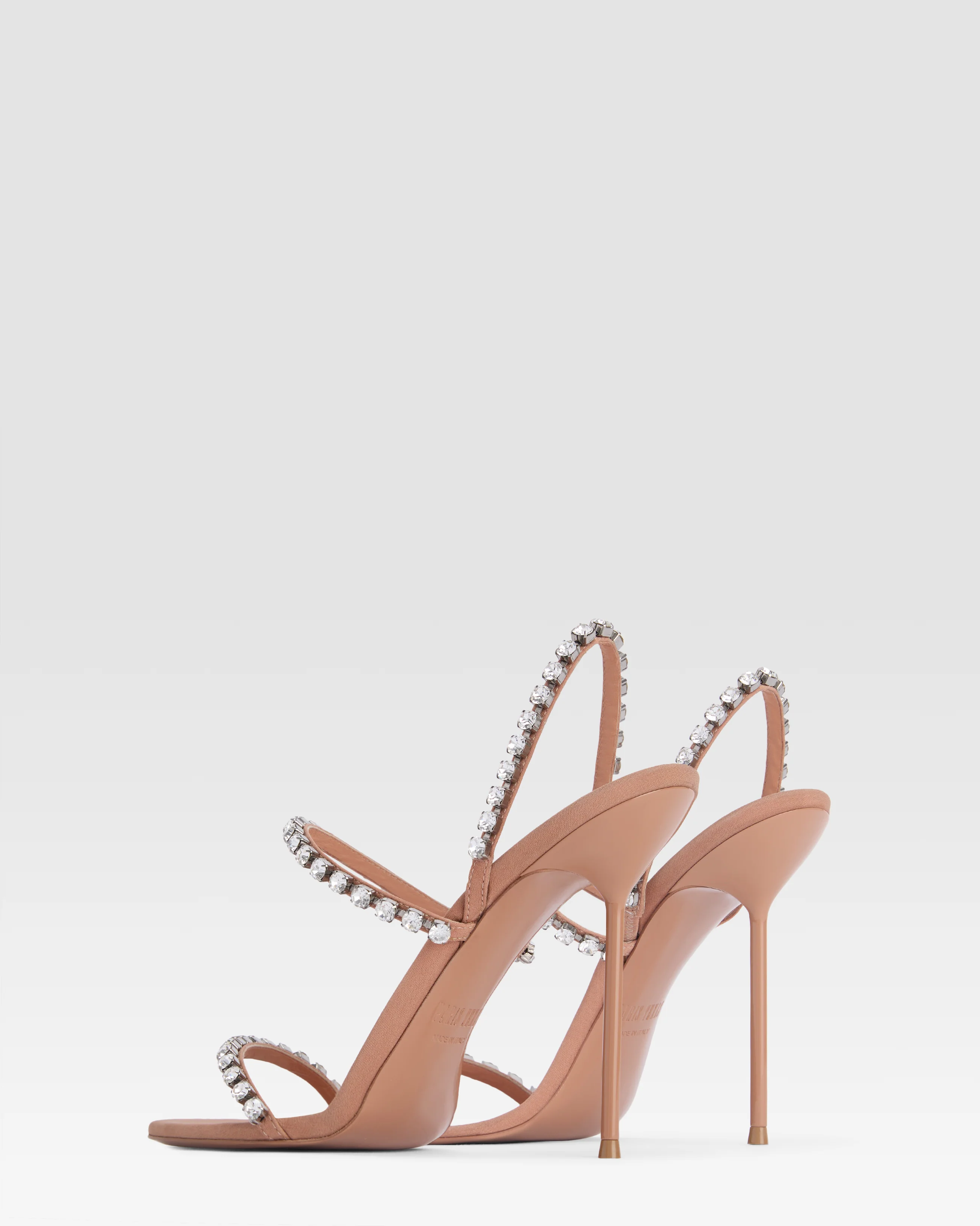 Crepe satin slingback sandal with embroidered studs - Image 3