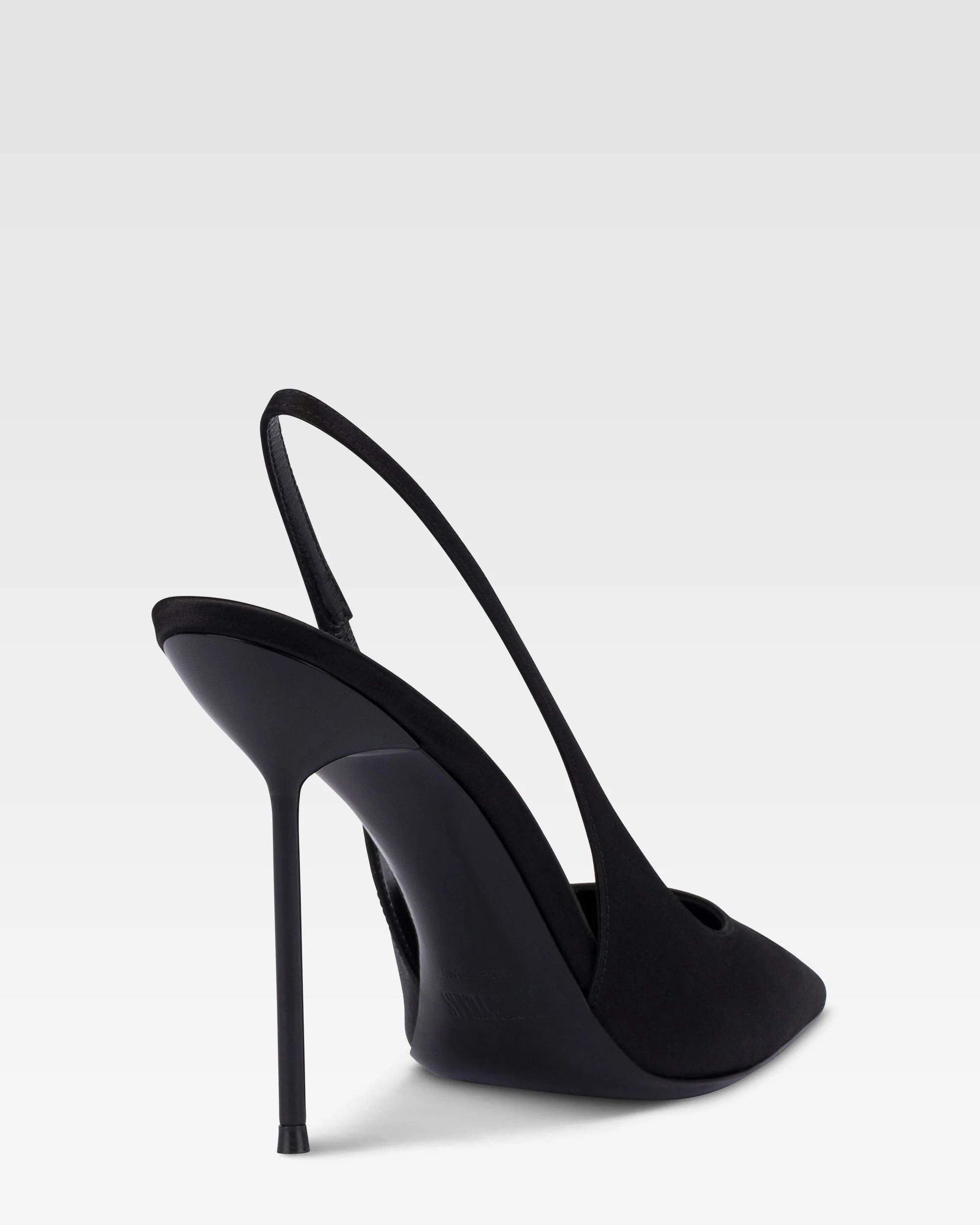 Slingbacks in black satin. - Image 5