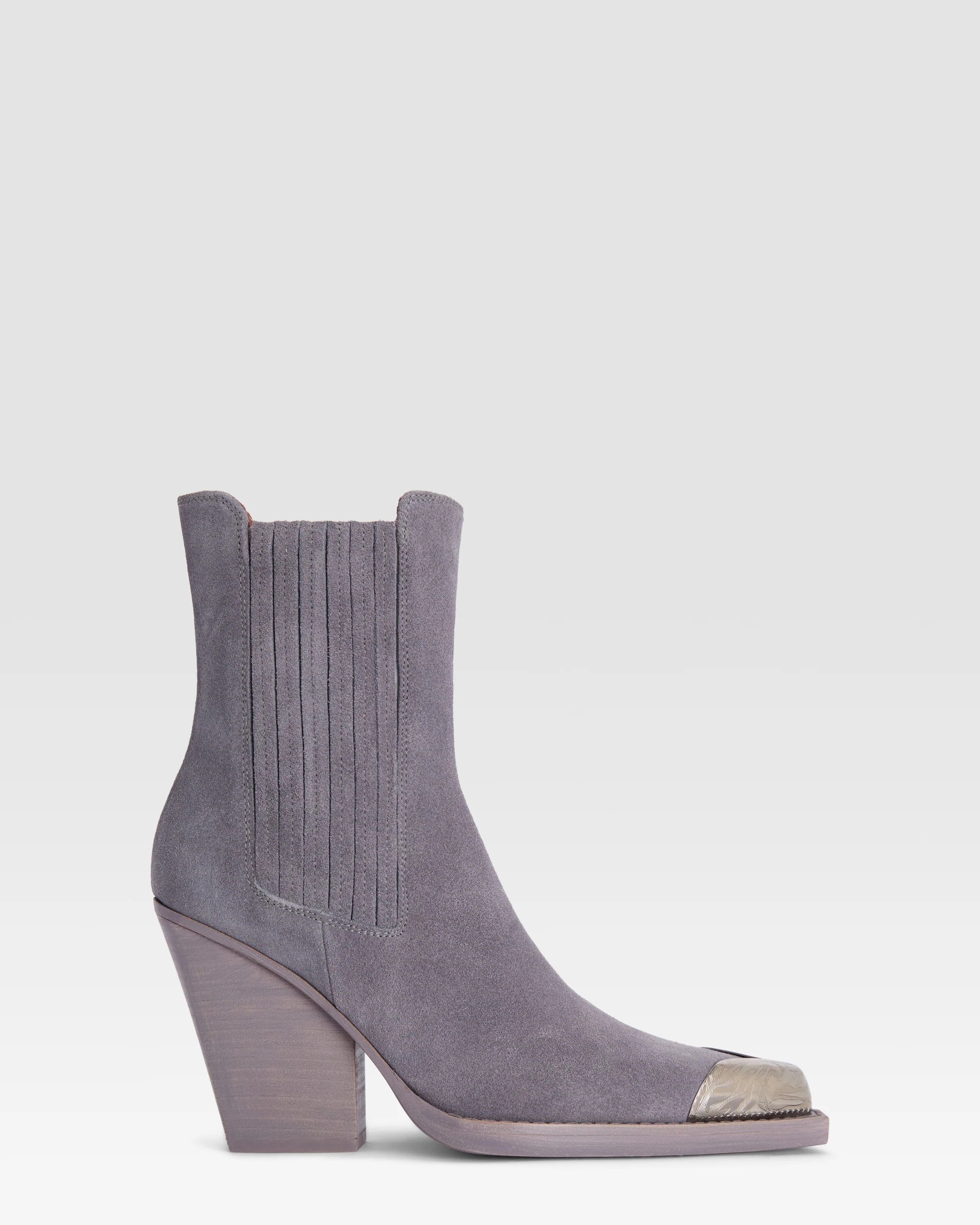 Suede Western ankle boot