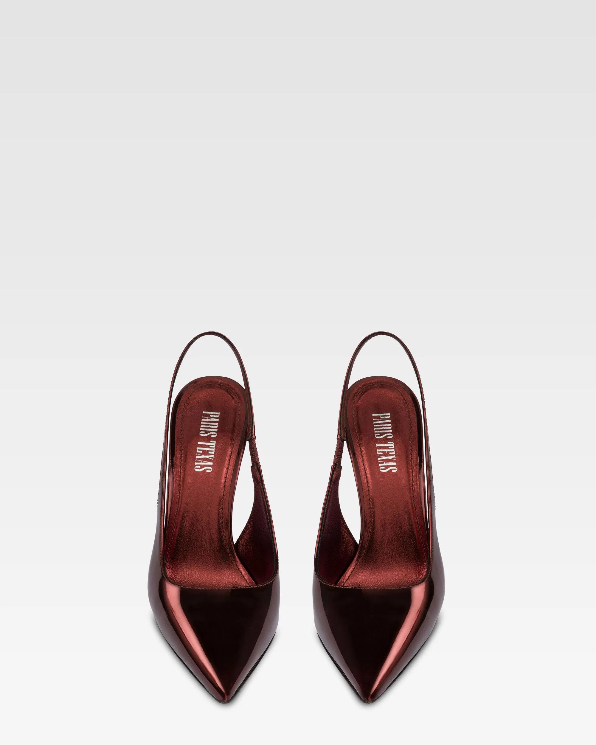 Slingbacks in maroon mirror-effect leather - Image 3