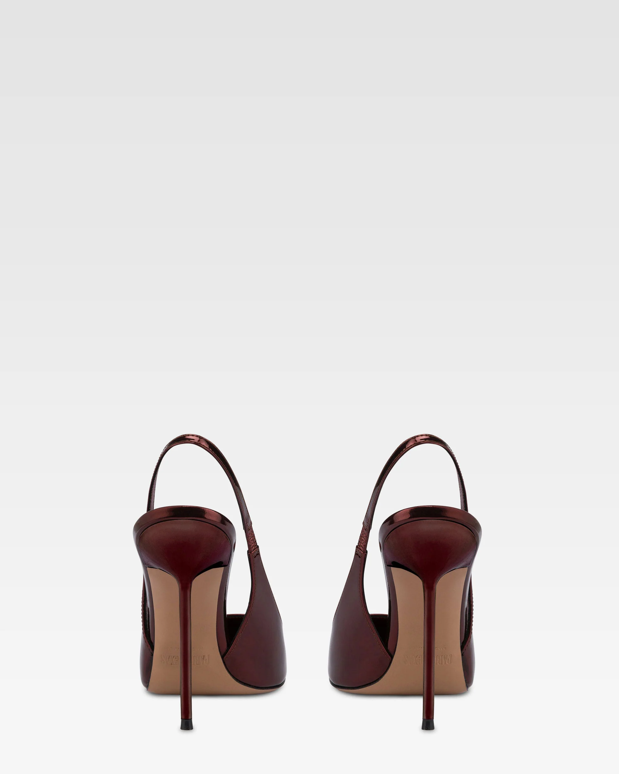 Slingbacks in maroon mirror-effect leather - Image 4