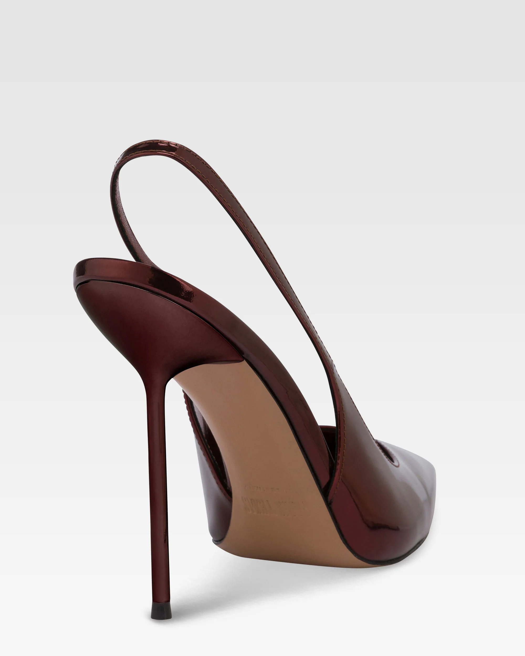 Slingbacks in maroon mirror-effect leather - Image 5