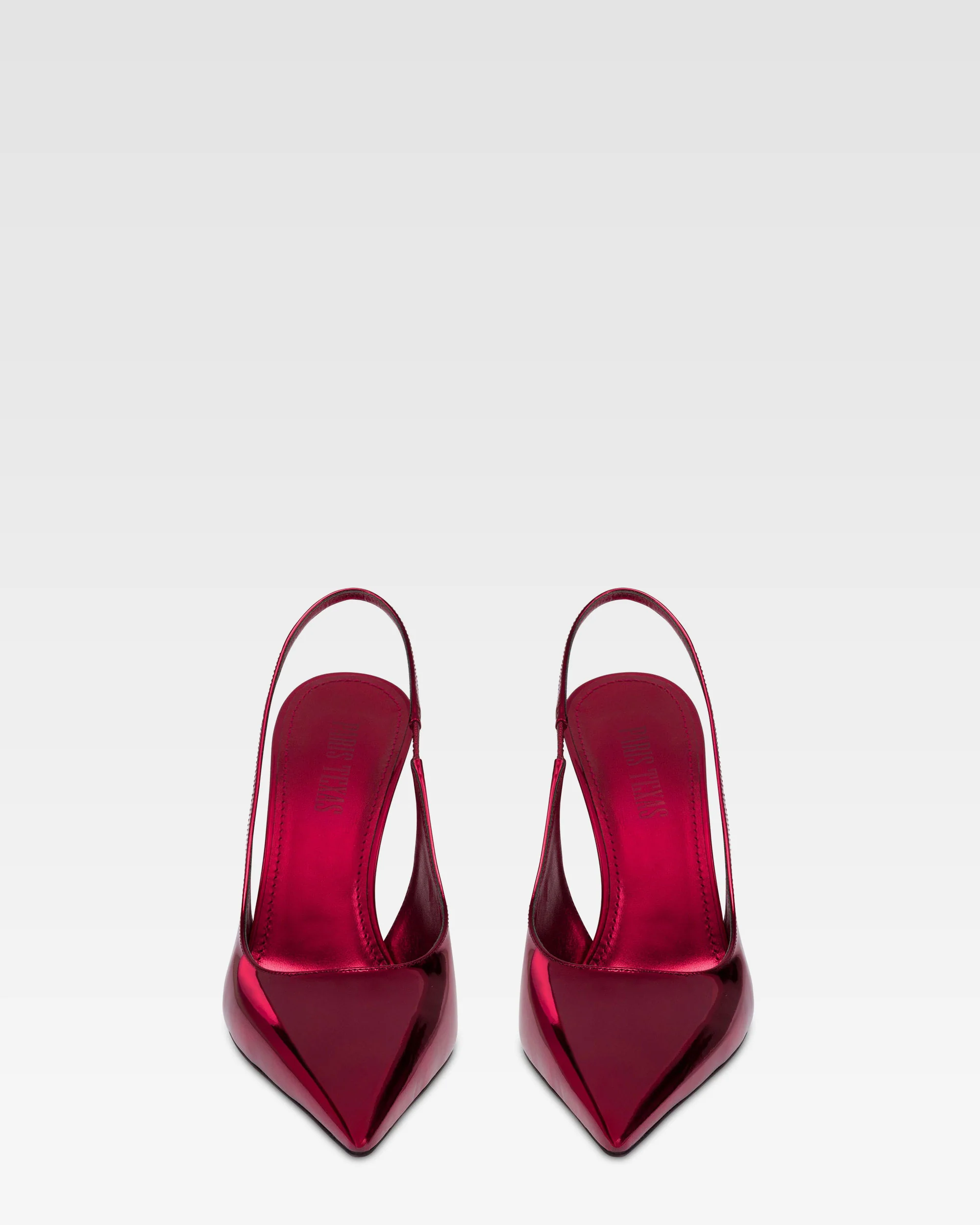 Slingbacks in red mirror-effect leather - Image 3