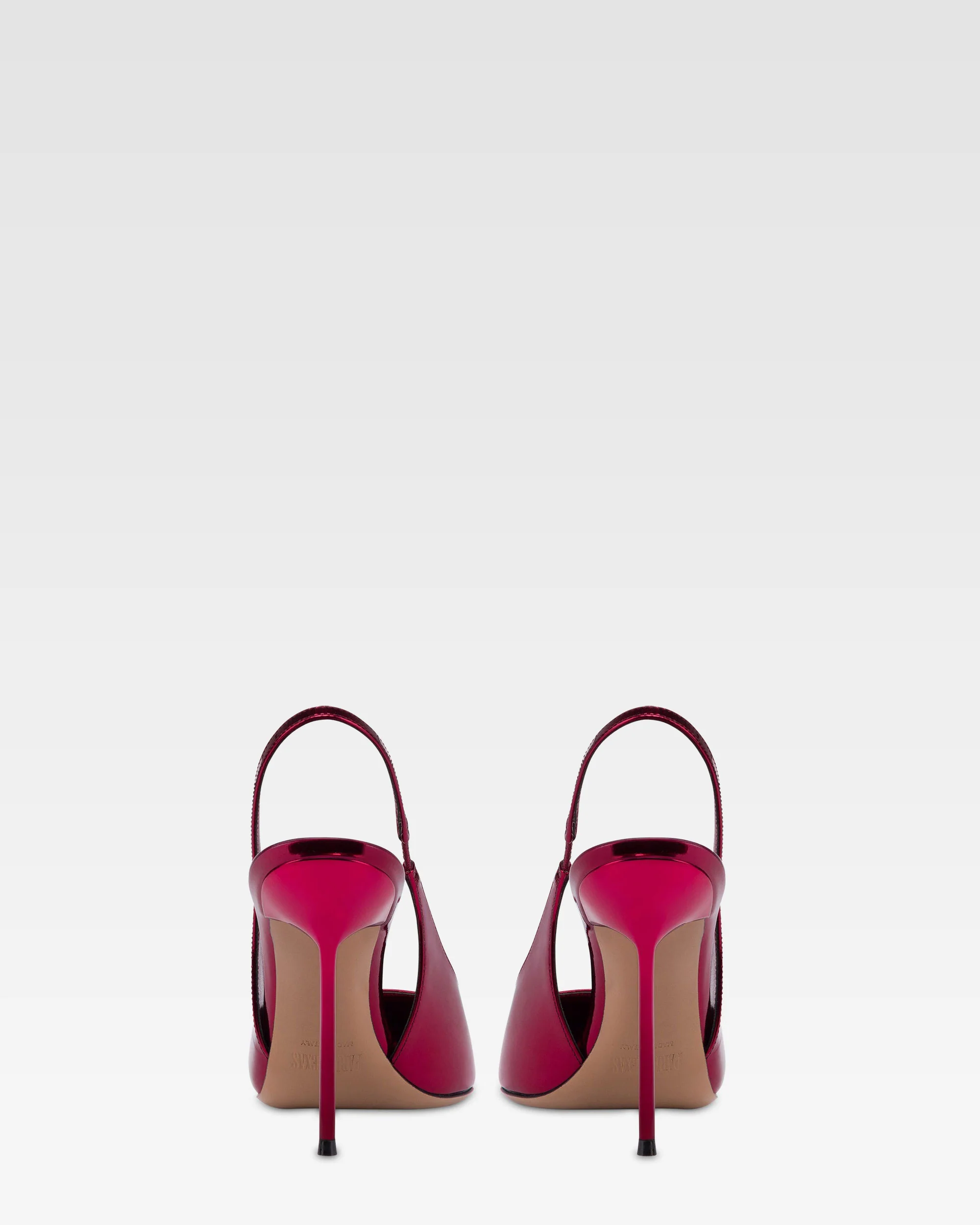 Slingbacks in red mirror-effect leather - Image 4