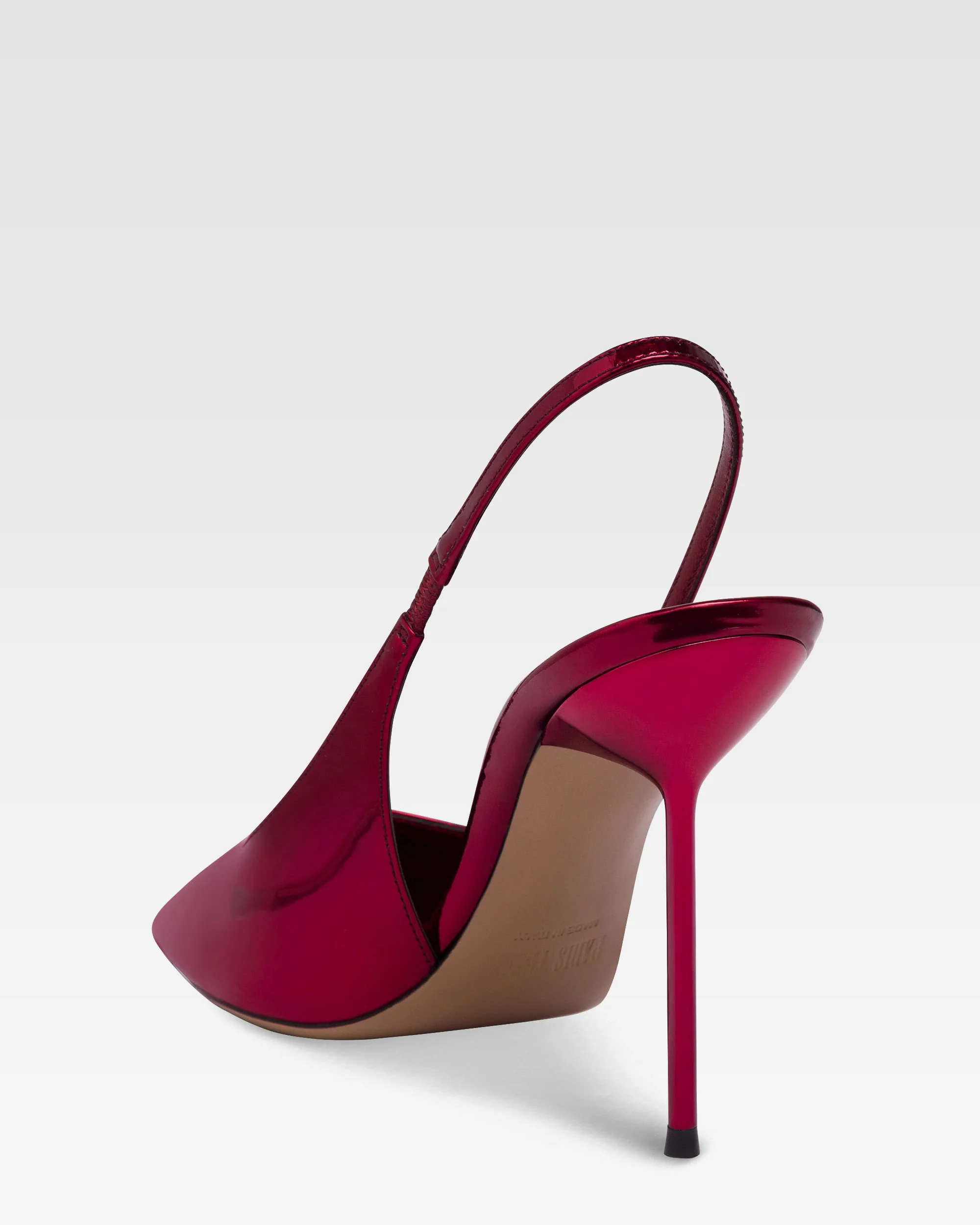 Slingbacks in red mirror-effect leather - Image 5