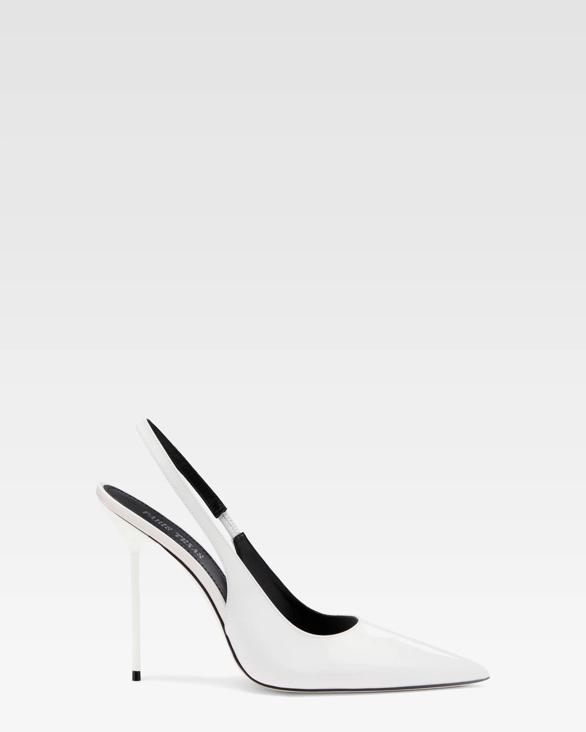 Slingbacks in white patent