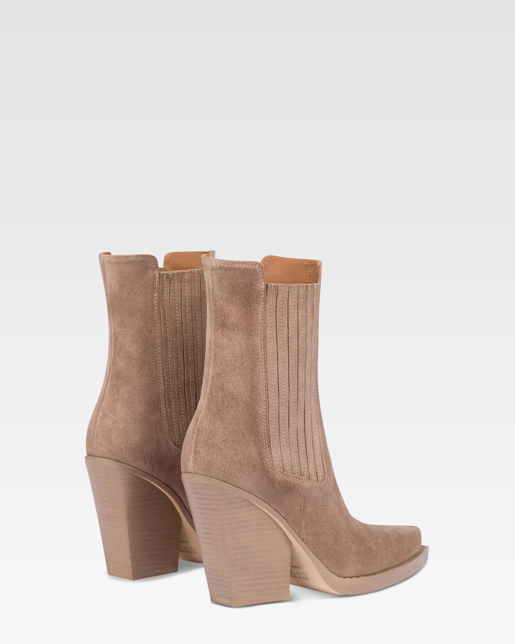 Square-toe ankle boots in koala suede leather - Image 3