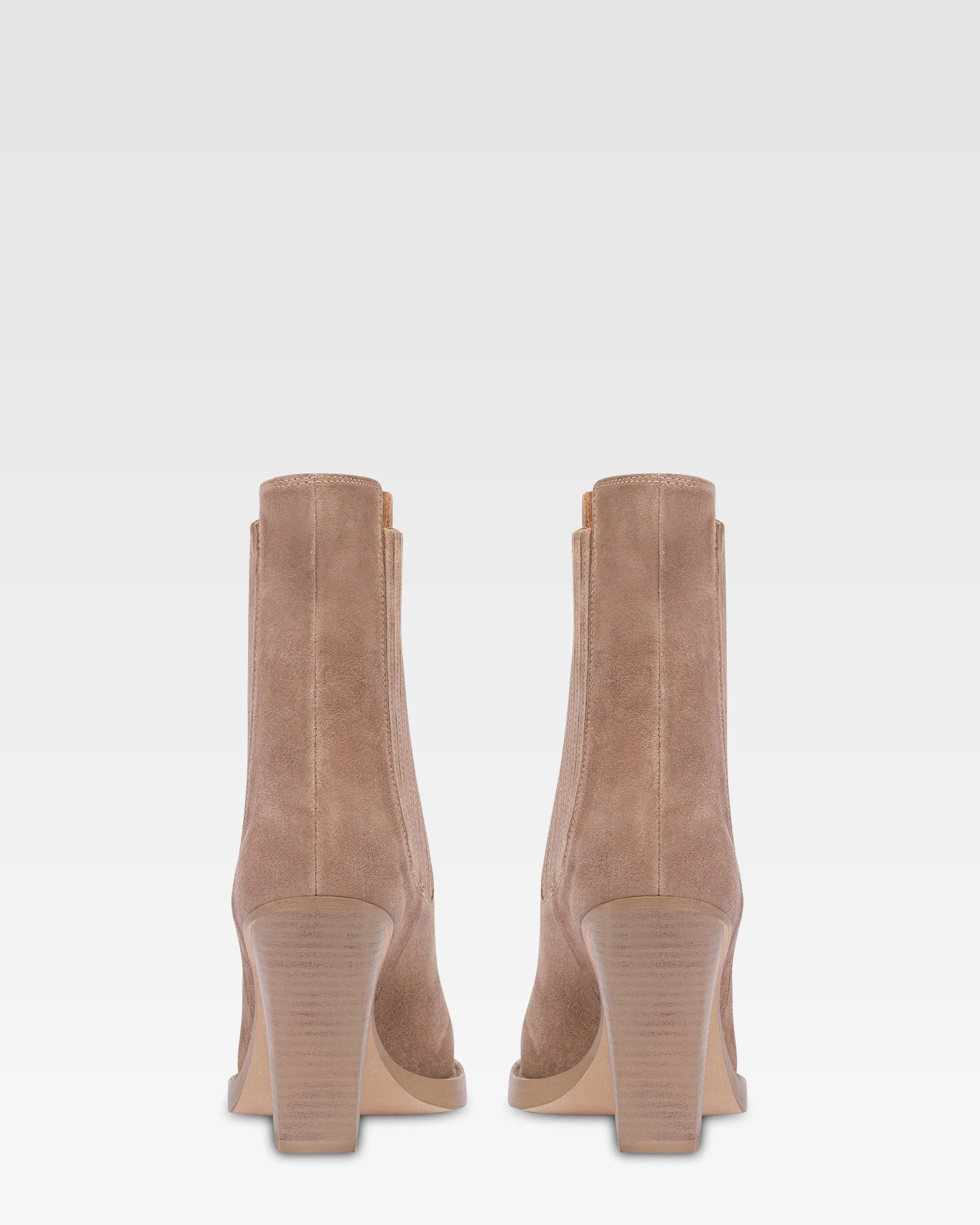 Square-toe ankle boots in koala suede leather - Image 4