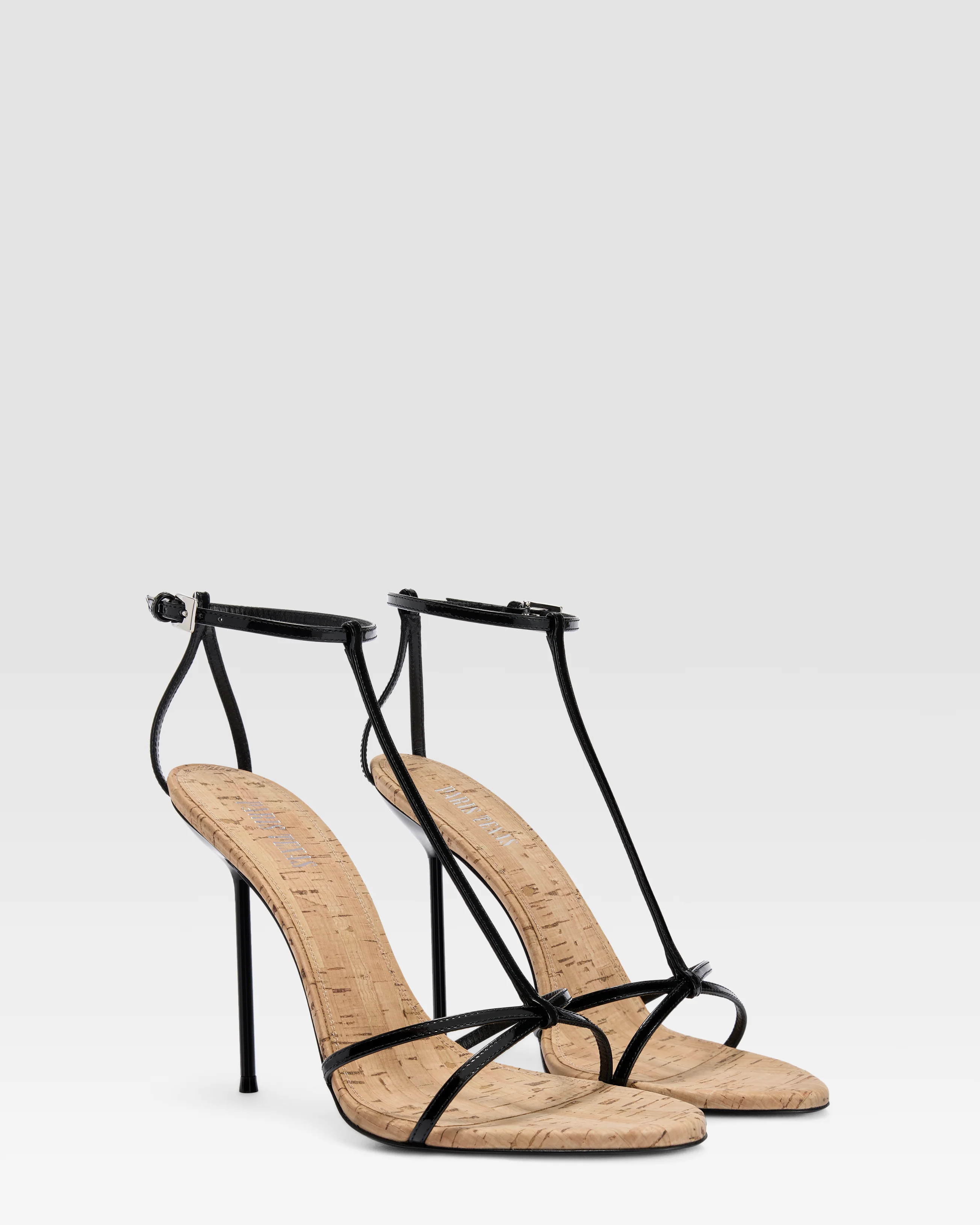 T-STRAP SANDAL IN PATENT LEATHER AND CORK - Image 2