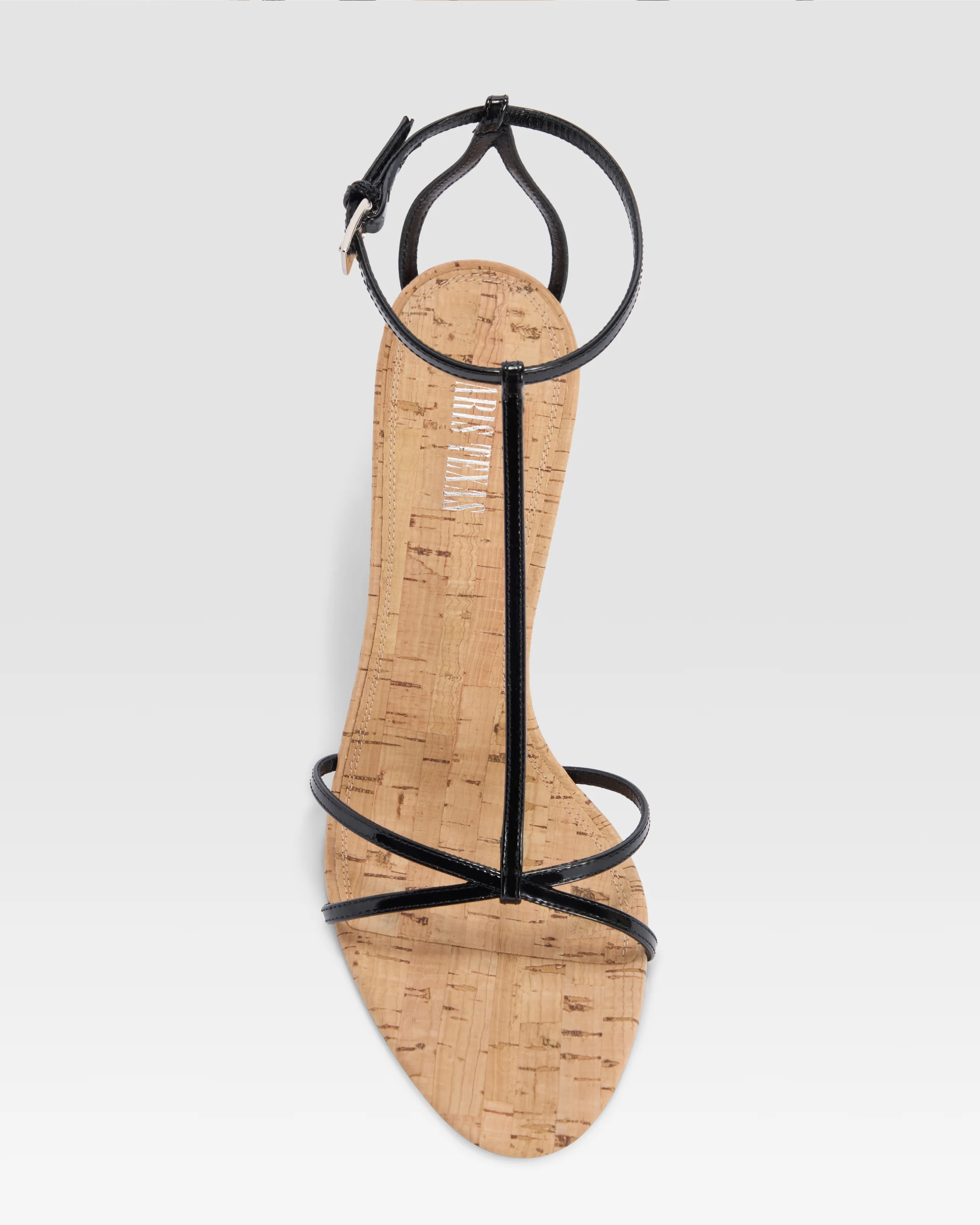 T-STRAP SANDAL IN PATENT LEATHER AND CORK - Image 5