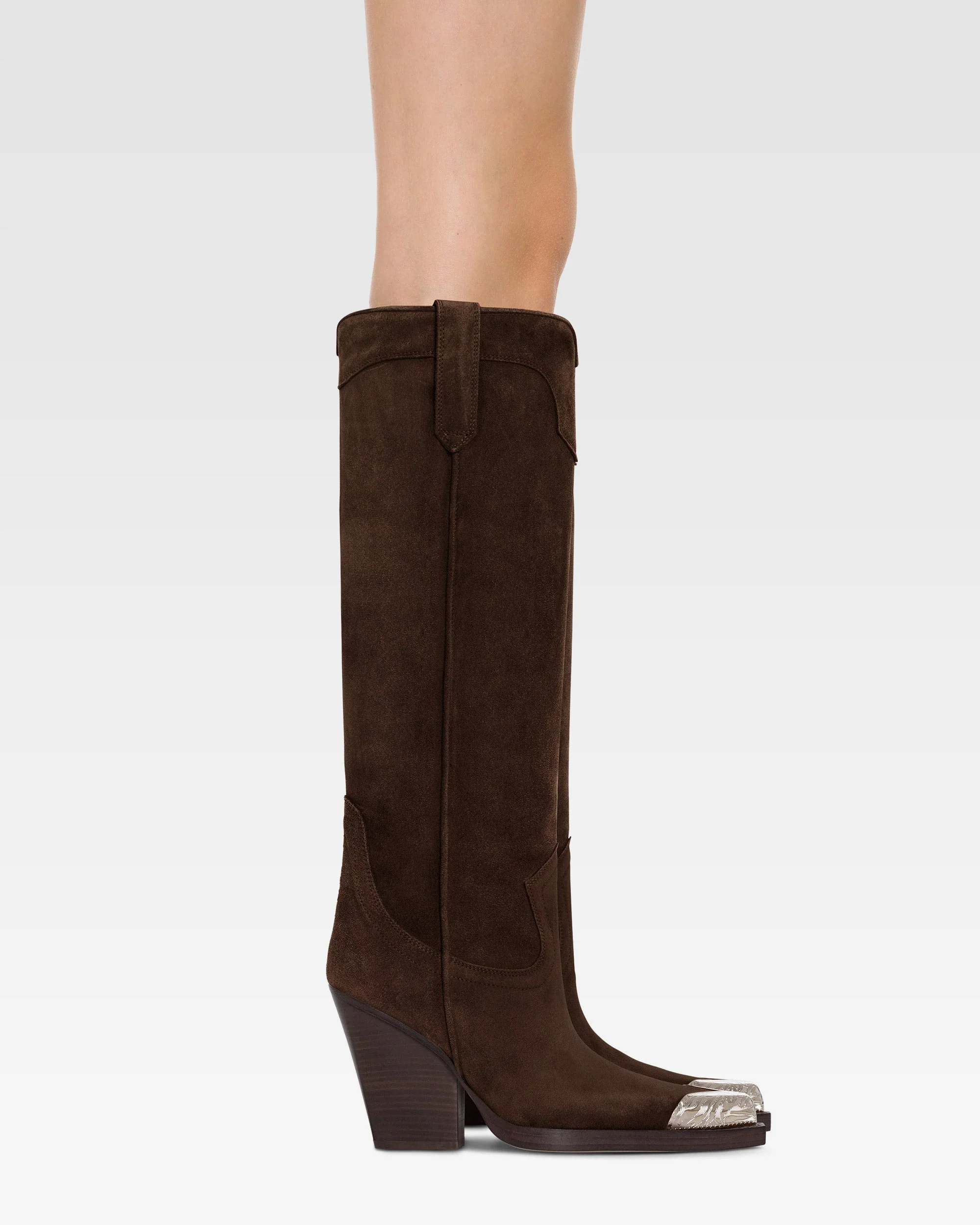 Texan boots in chocolate calf suede leather - Image 6