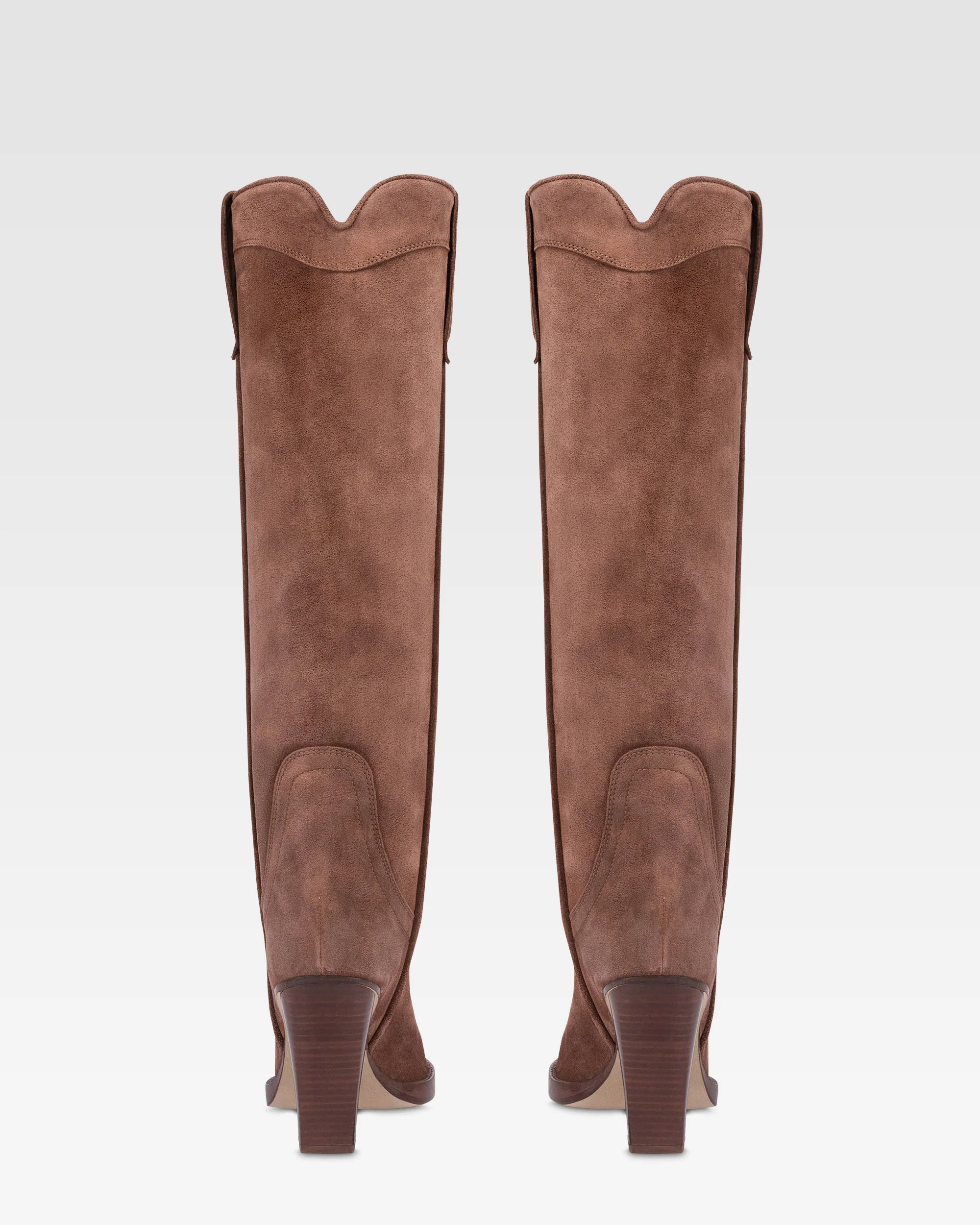 Texan boots in dark brown calf suede leather - Image 4