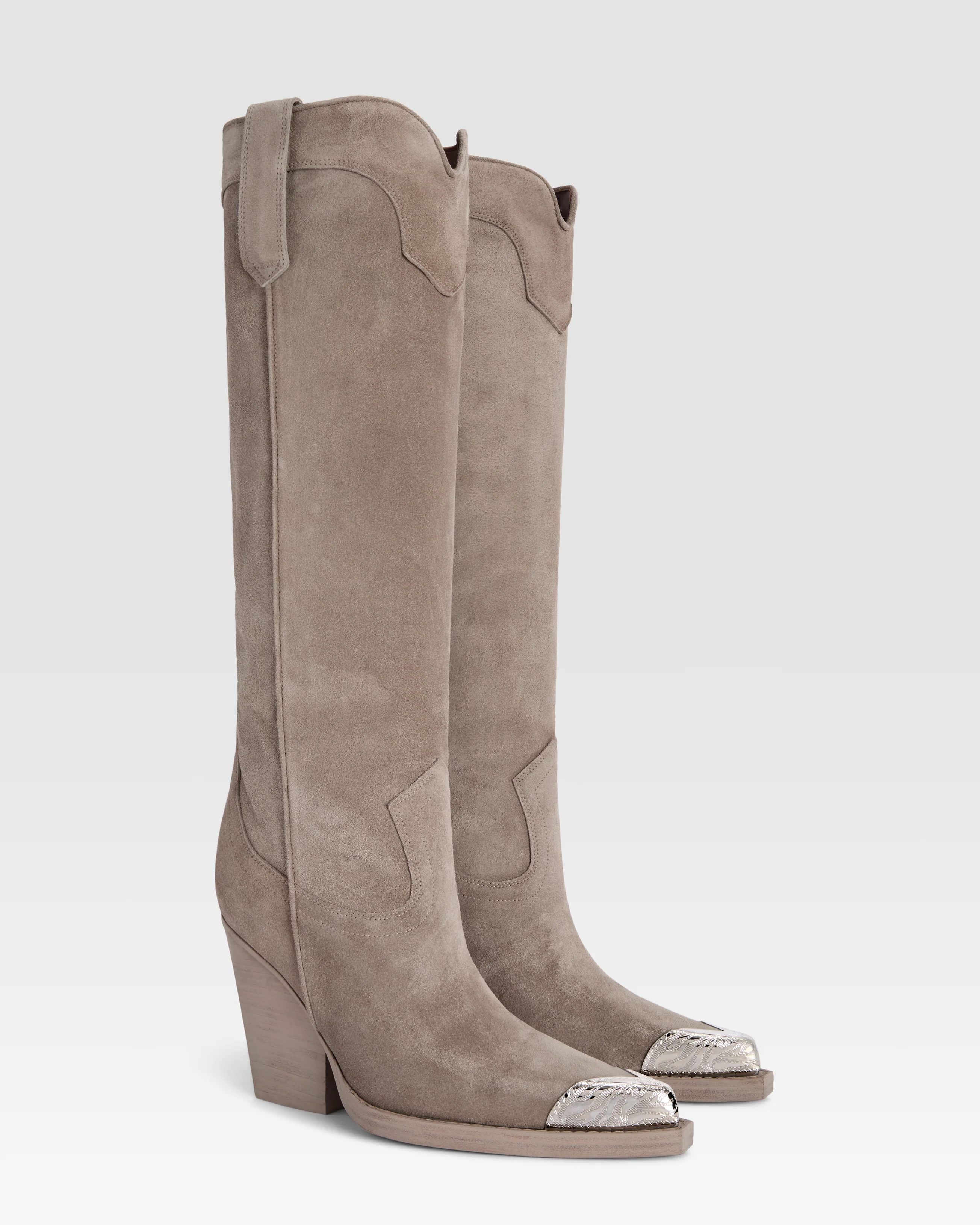 Suede Western boot with embellished toe - Image 2