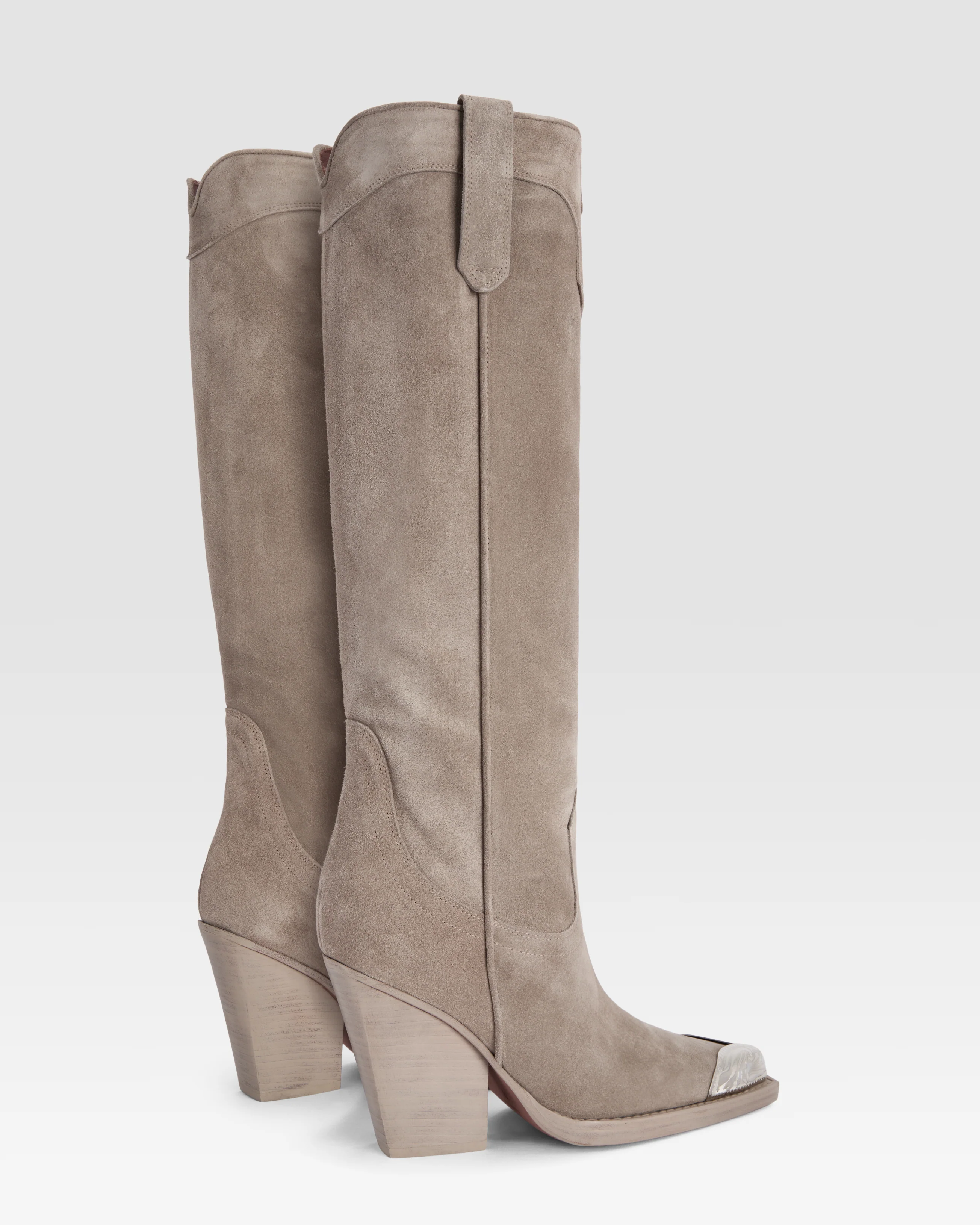 Suede Western boot with embellished toe - Image 3