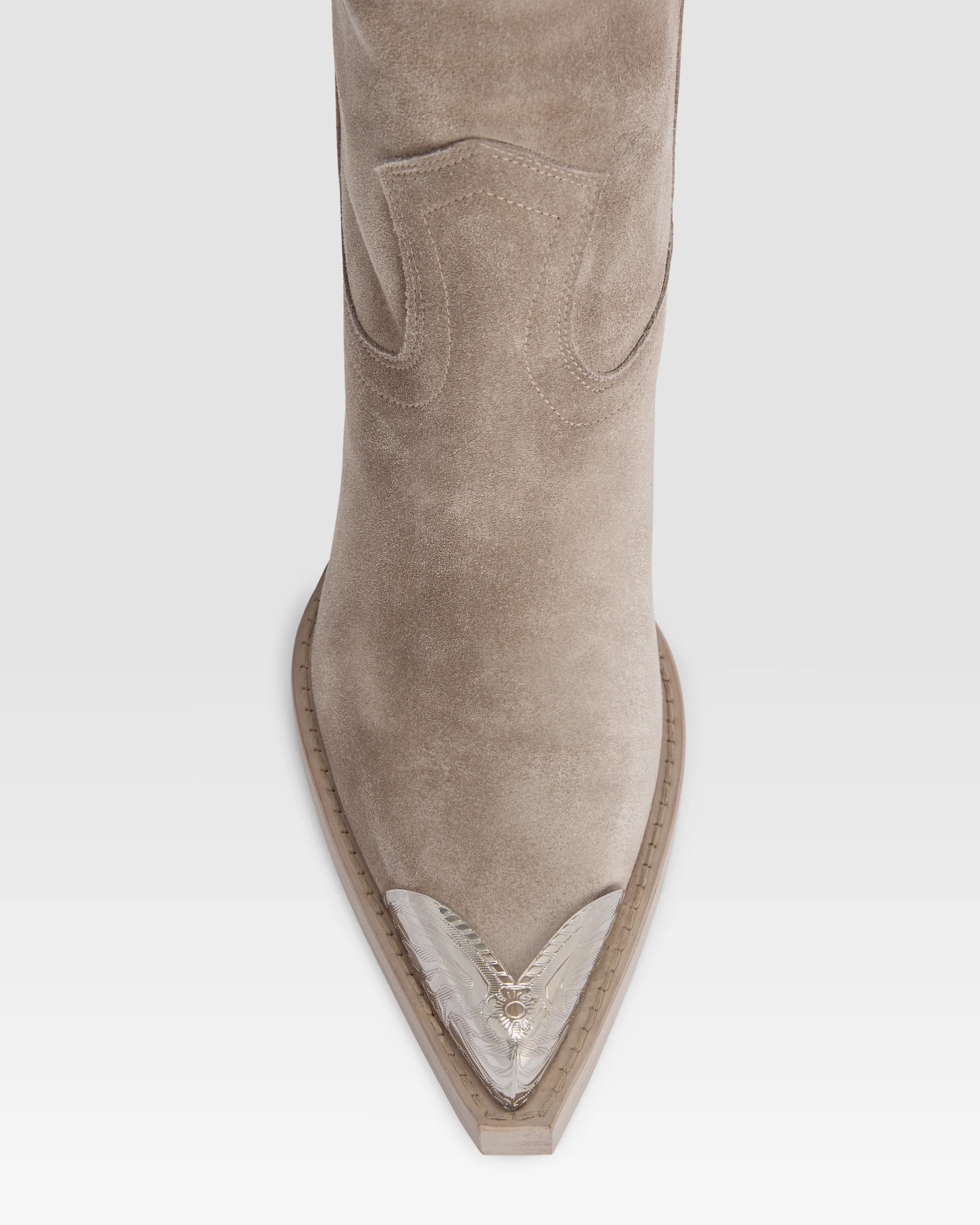 Suede Western boot with embellished toe - Image 4